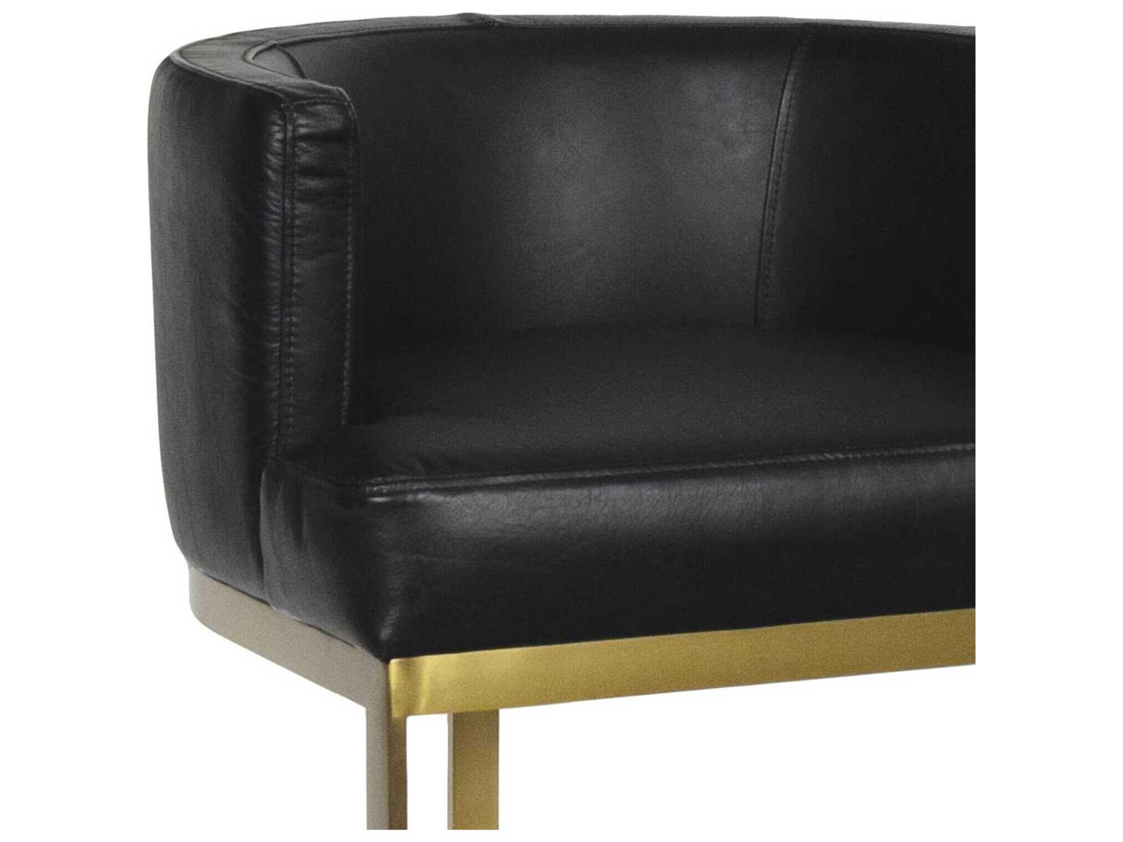 Regina Andrew Owen Black Leather Counter Stool