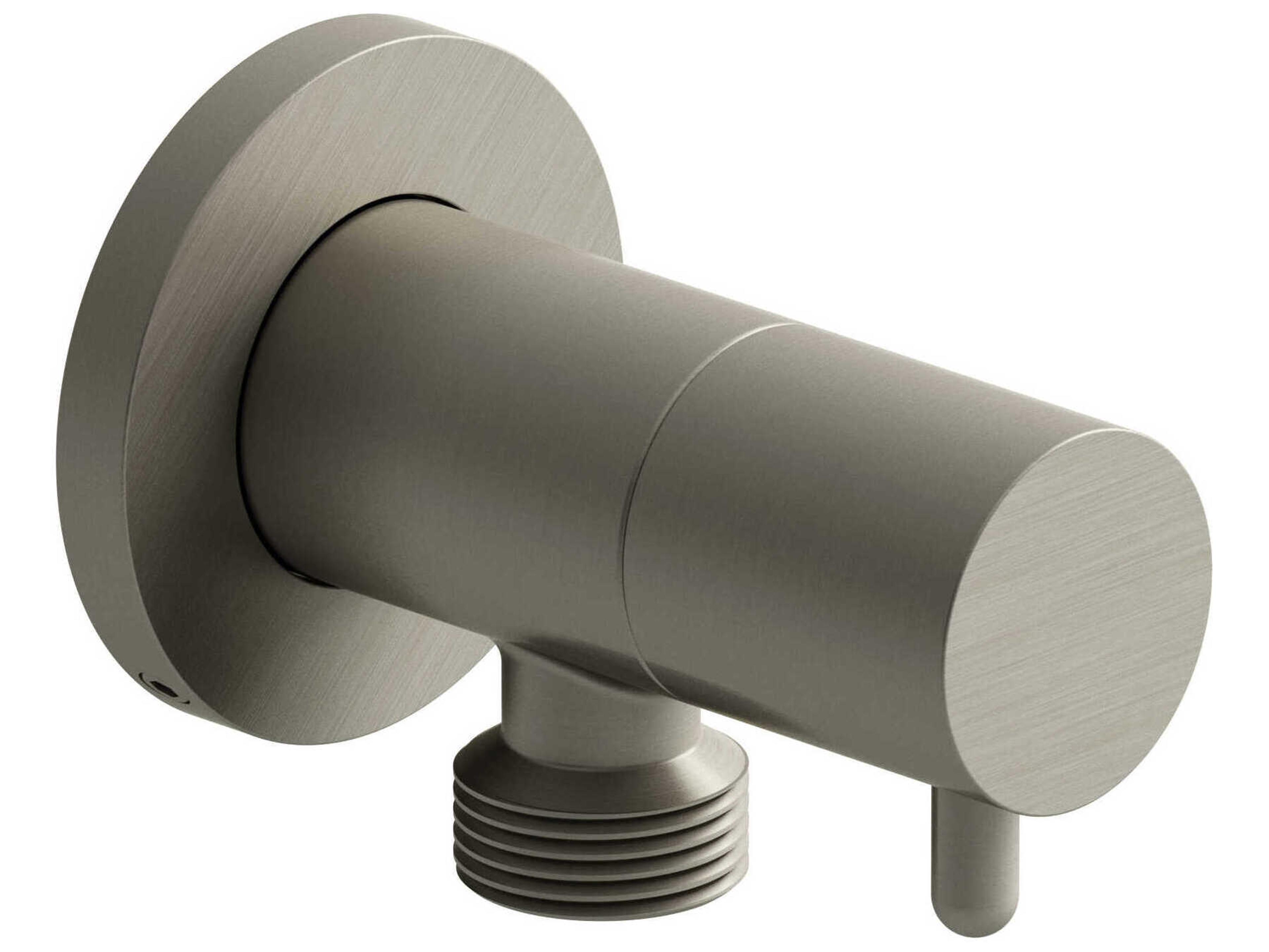 Brushed Nickel Handshower Outlet with Integrated Volume Control