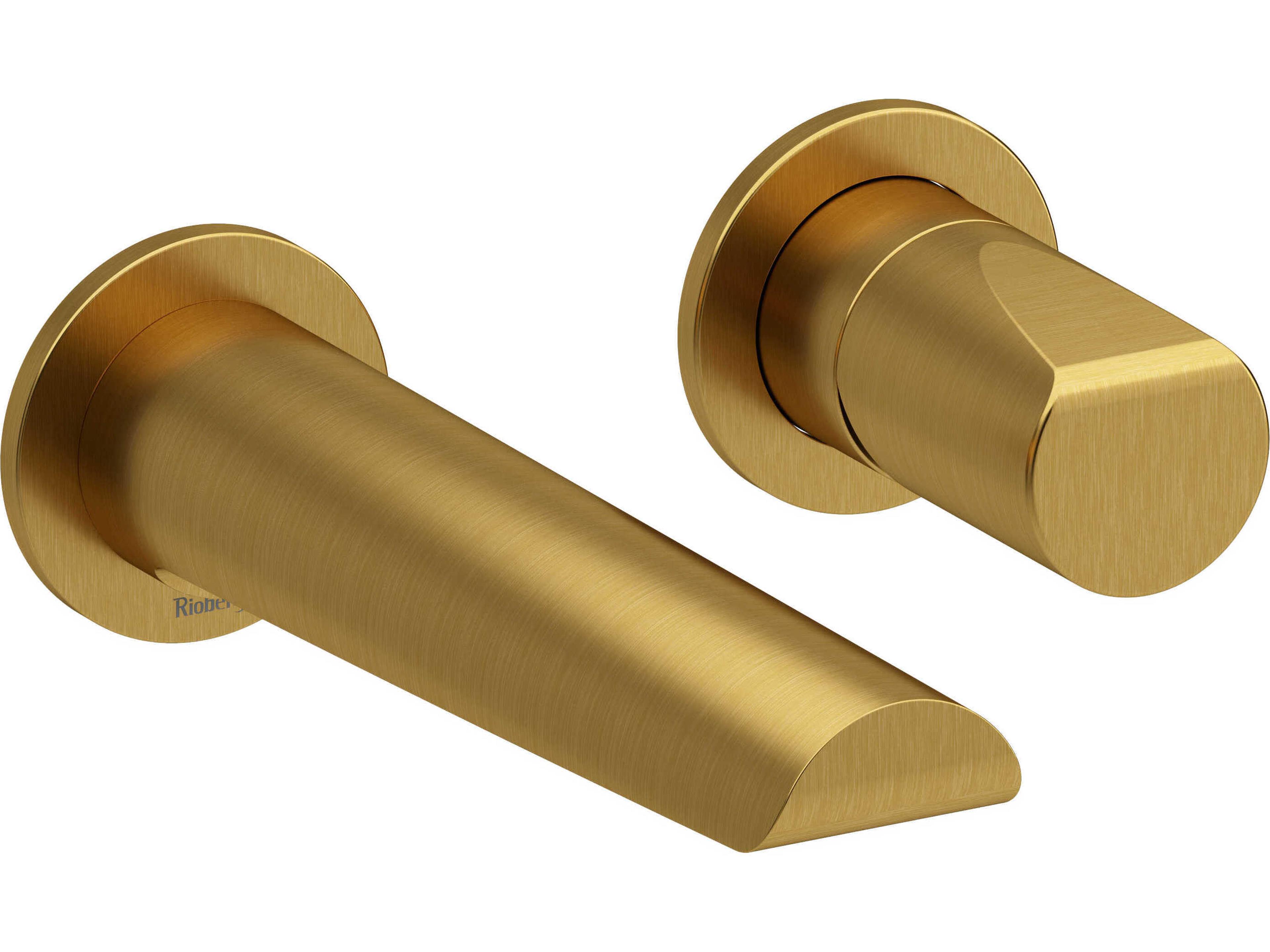 Parabola Brushed Gold Wall Mount Lavatory Faucet Trim