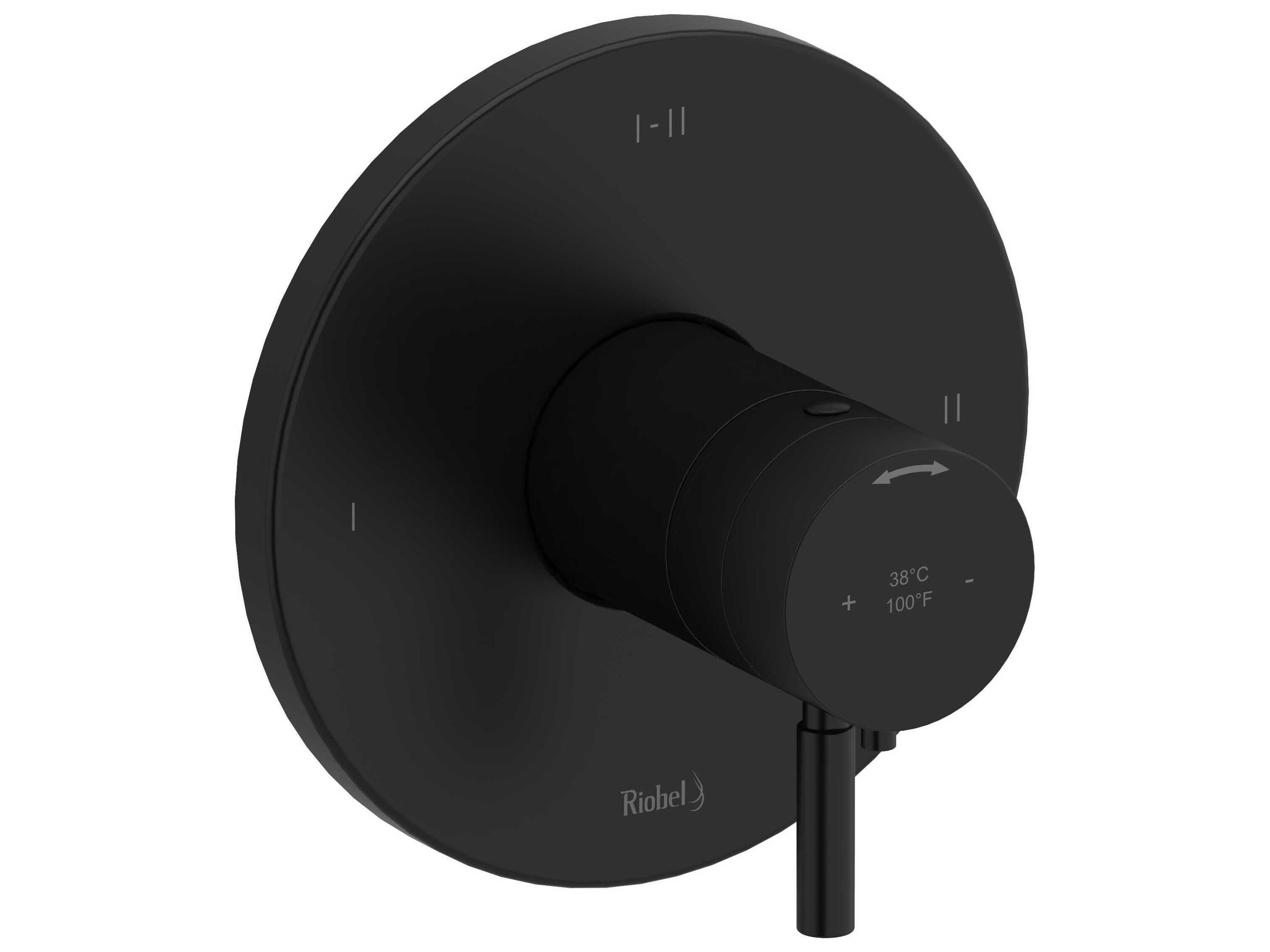 Riu Black Therm & Pressure Balance Trim with 3 Functions