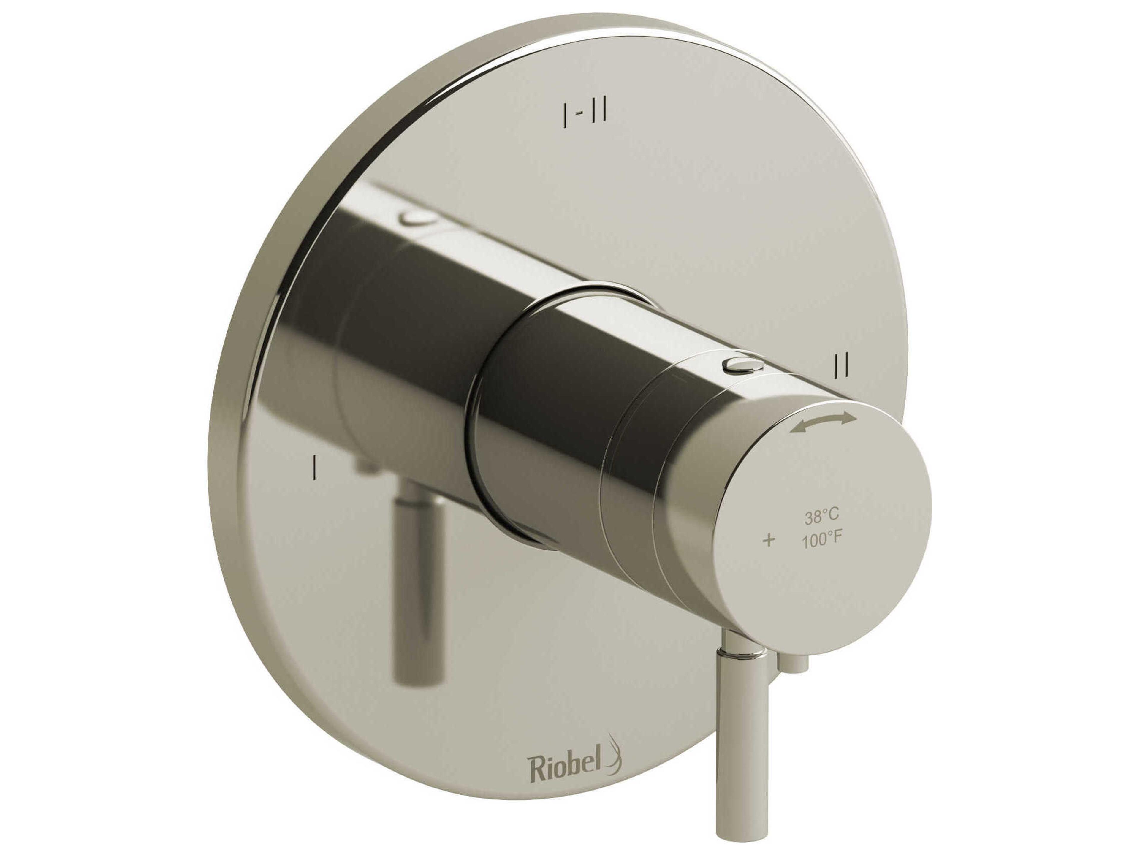 Riu Polished Nickel Therm & Pressure Balance Trim with 3 Functions