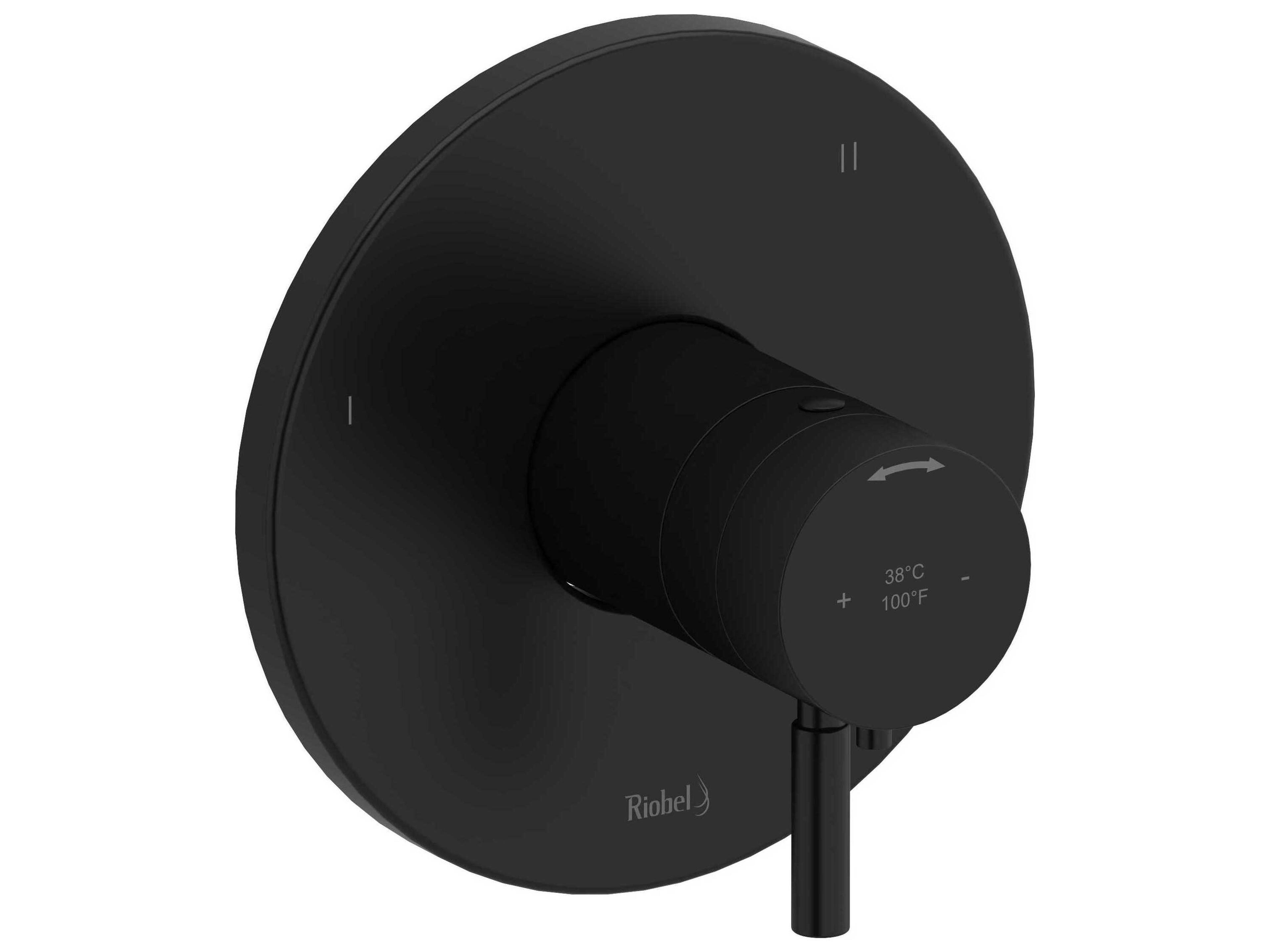 Riu Black Therm & Pressure Balance Trim with 5 Functions