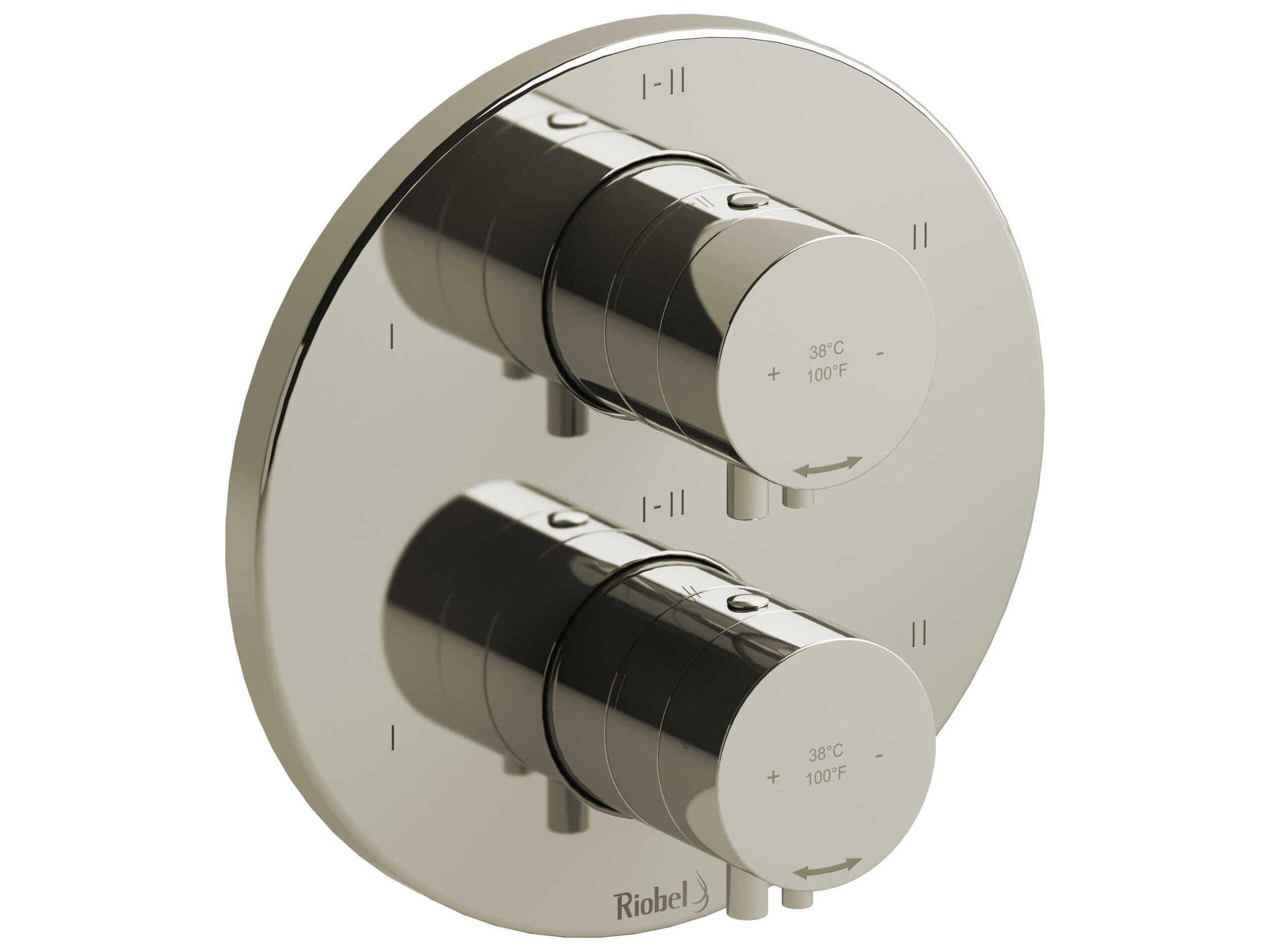 Riu Polished Nickel Therm & Pressure Balance Trim with 6 Functions