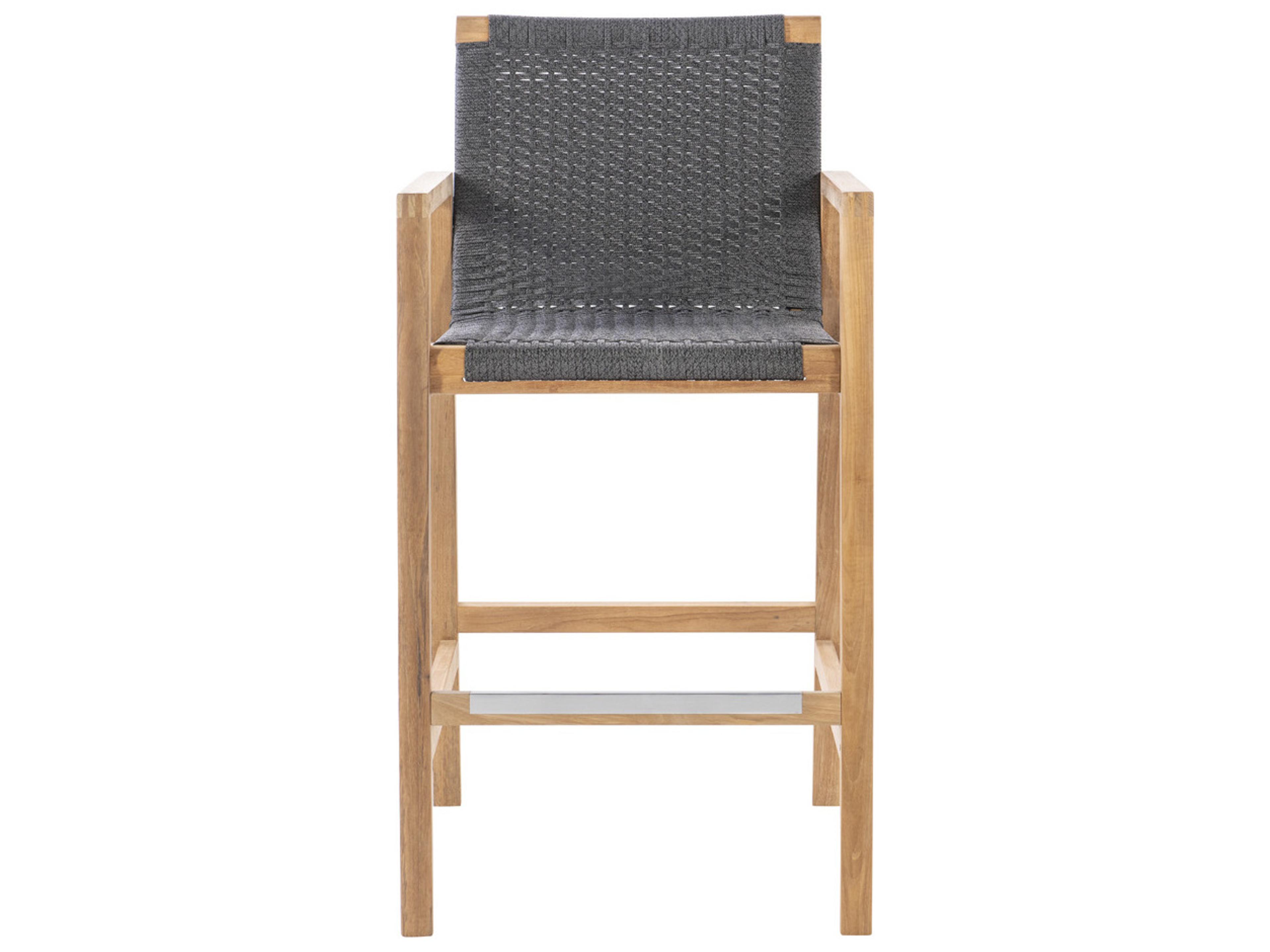 Royal Teak Collection Admiral Counter Stool in Charcoal