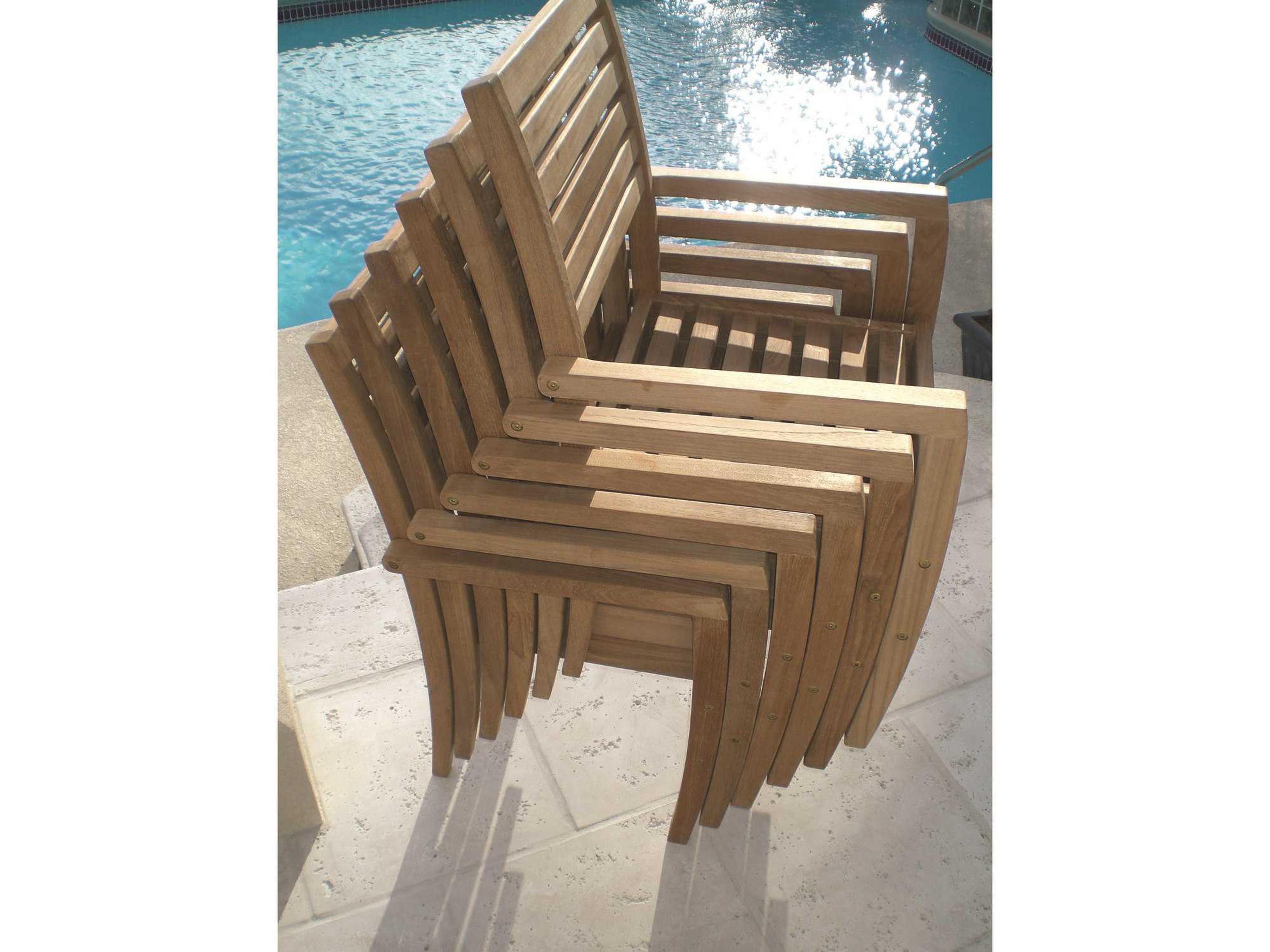 Royal Teak Collection Avant Stackable Outdoor Dining Arm Chair