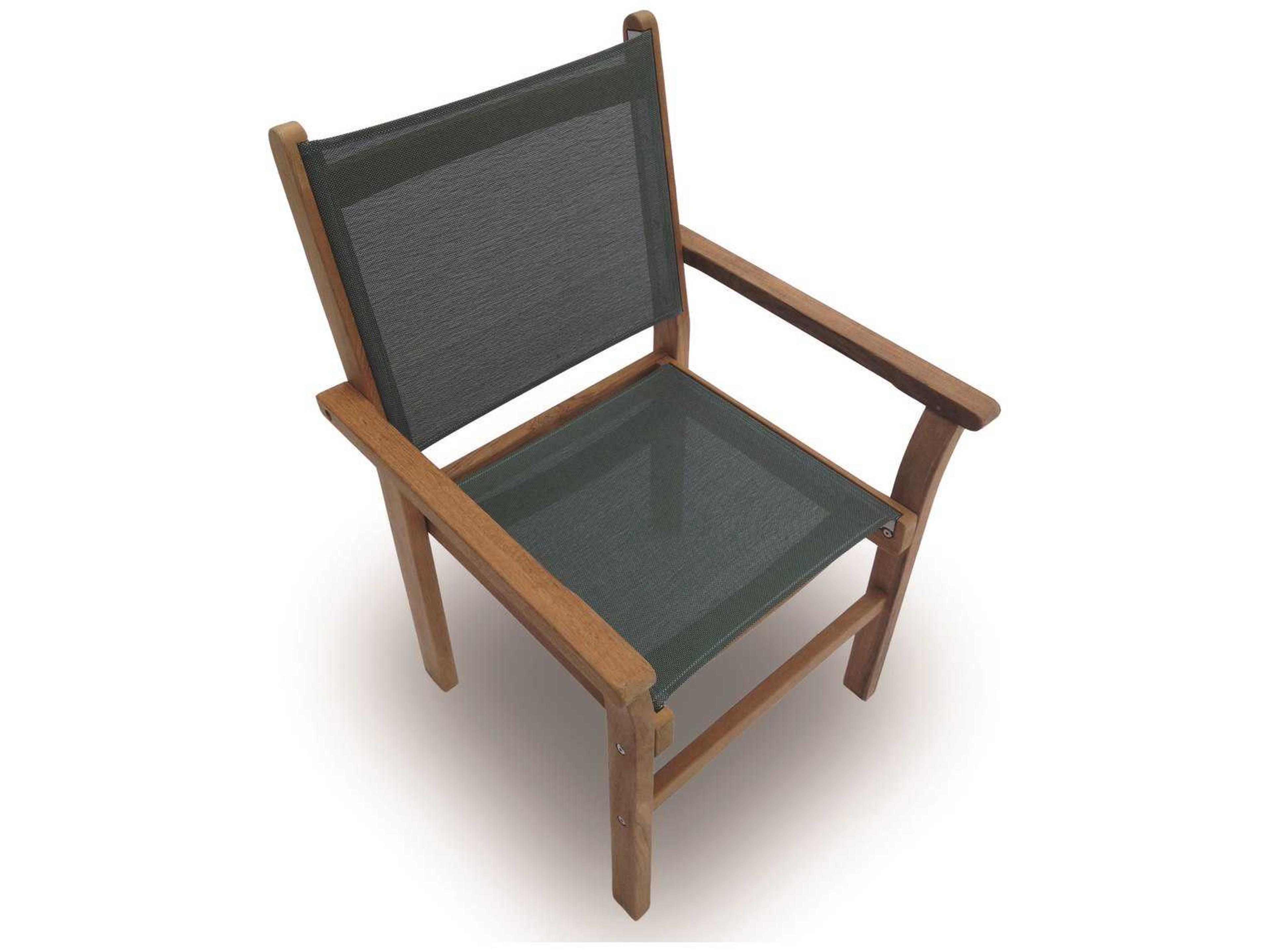 Captiva Moss Sling Stackable Patio Dining Arm Chair