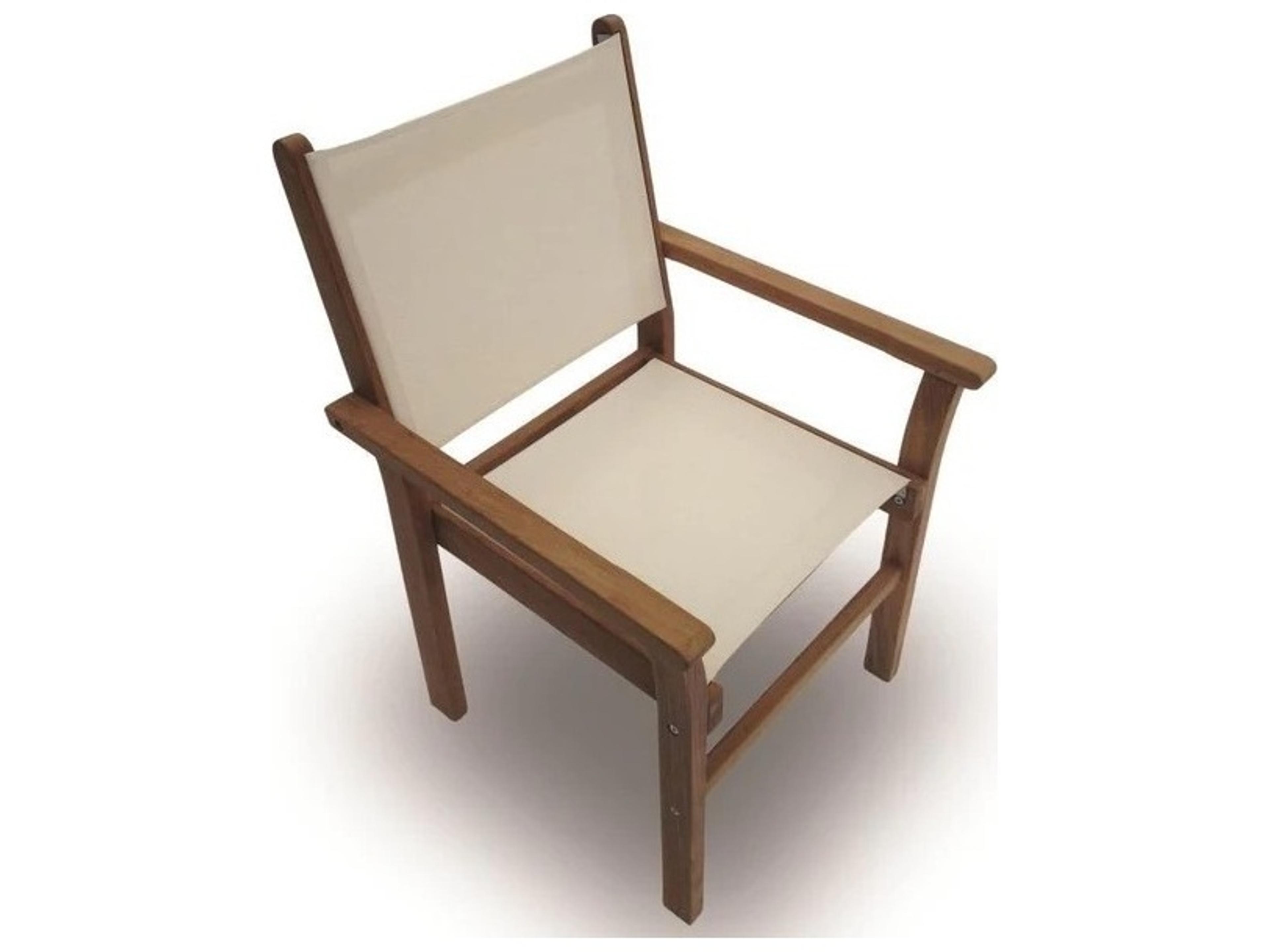 Royal Teak Collection Captiva Sling Stacking Chair-White