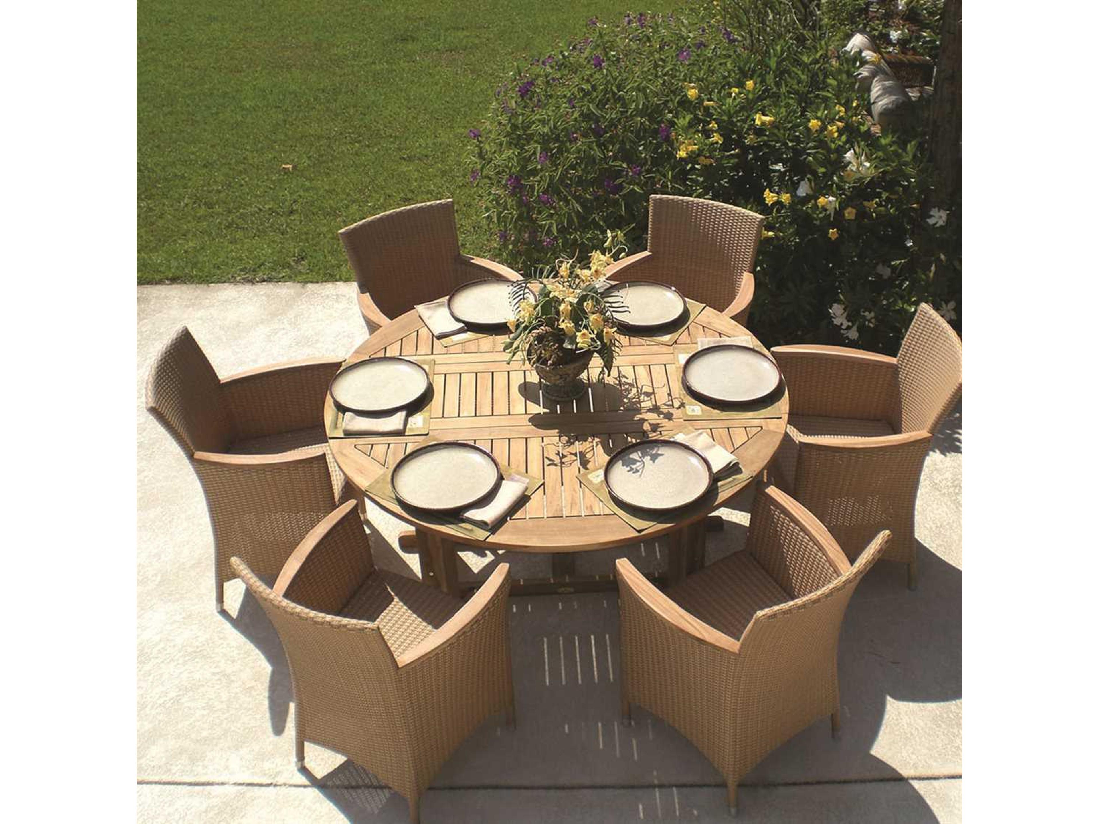 Round Drop Leaf Outdoor Dining Table
