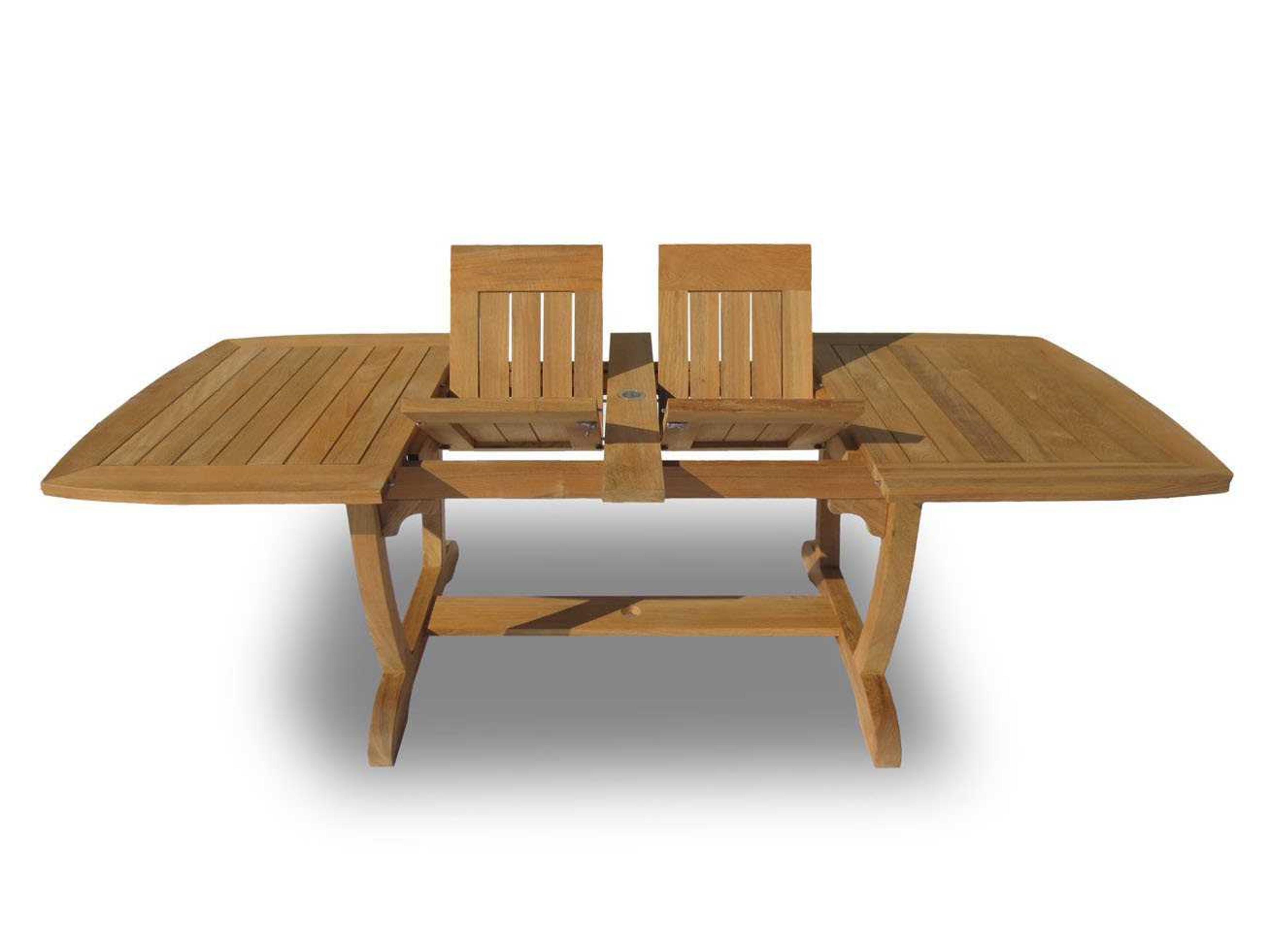 Royal Teak Collection Expansion Rectangular Double Leaf Gala Patio Dining Table