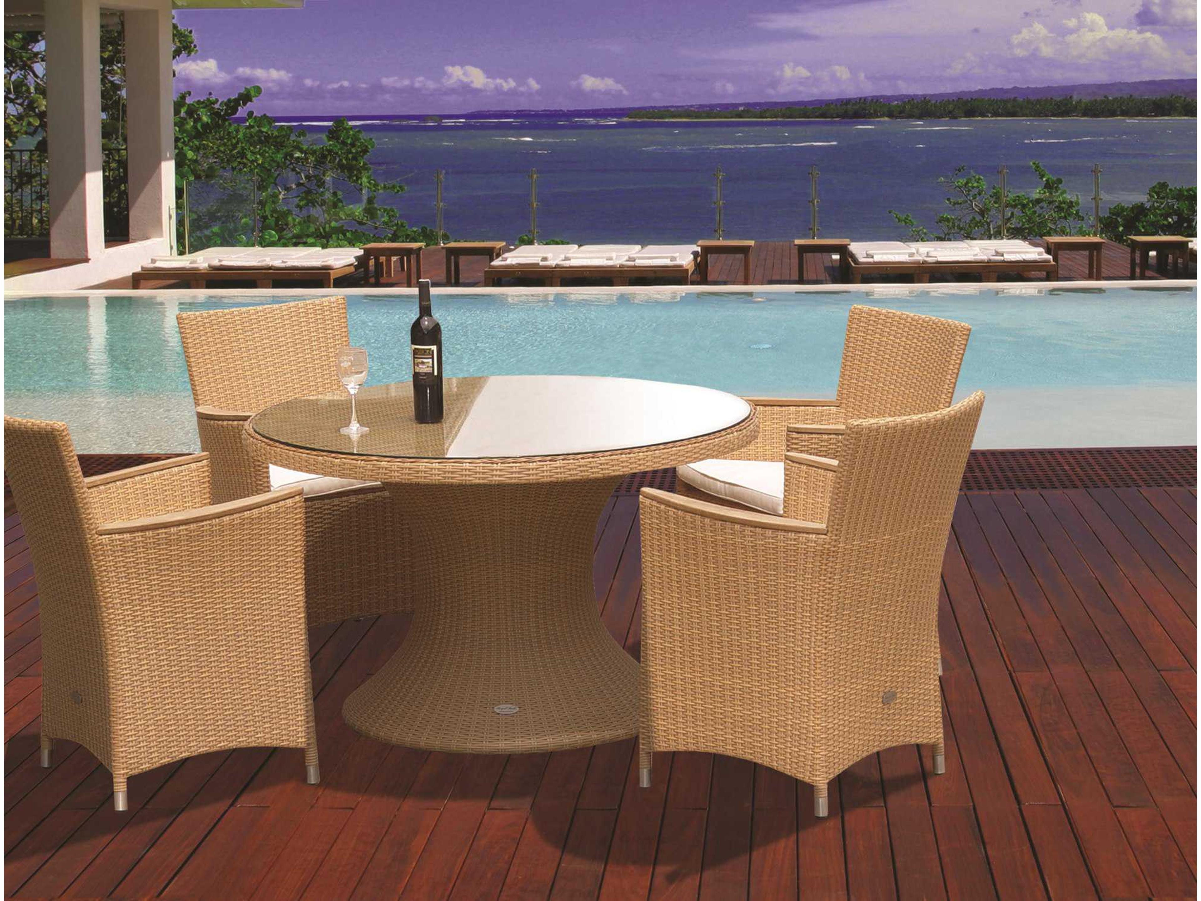 Royal Teak Helena Wicker Cushion Honey Patio Dining Chair