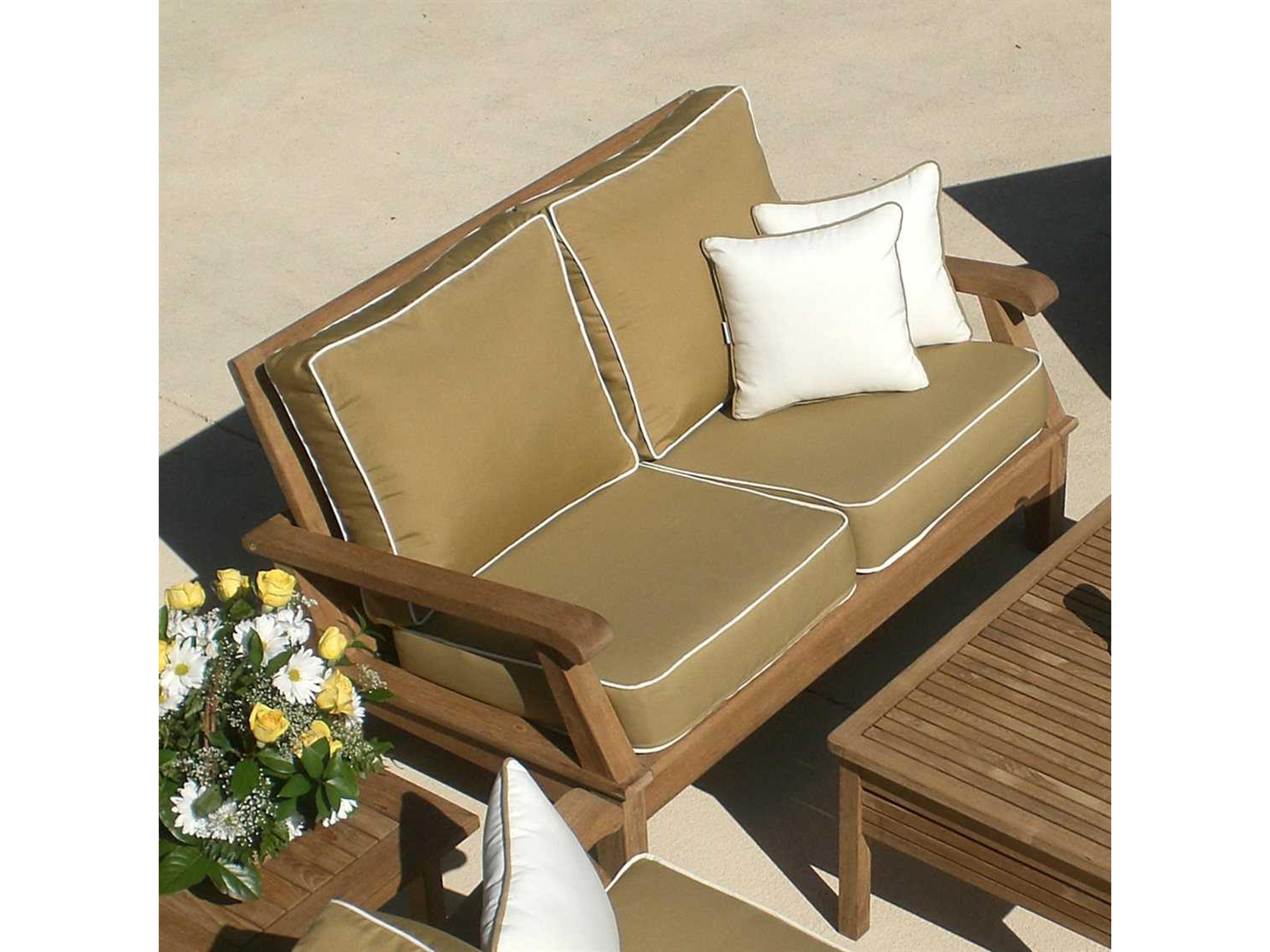 Royal Teak Collection Miami Cushion Adjustable Outdoor Loveseat