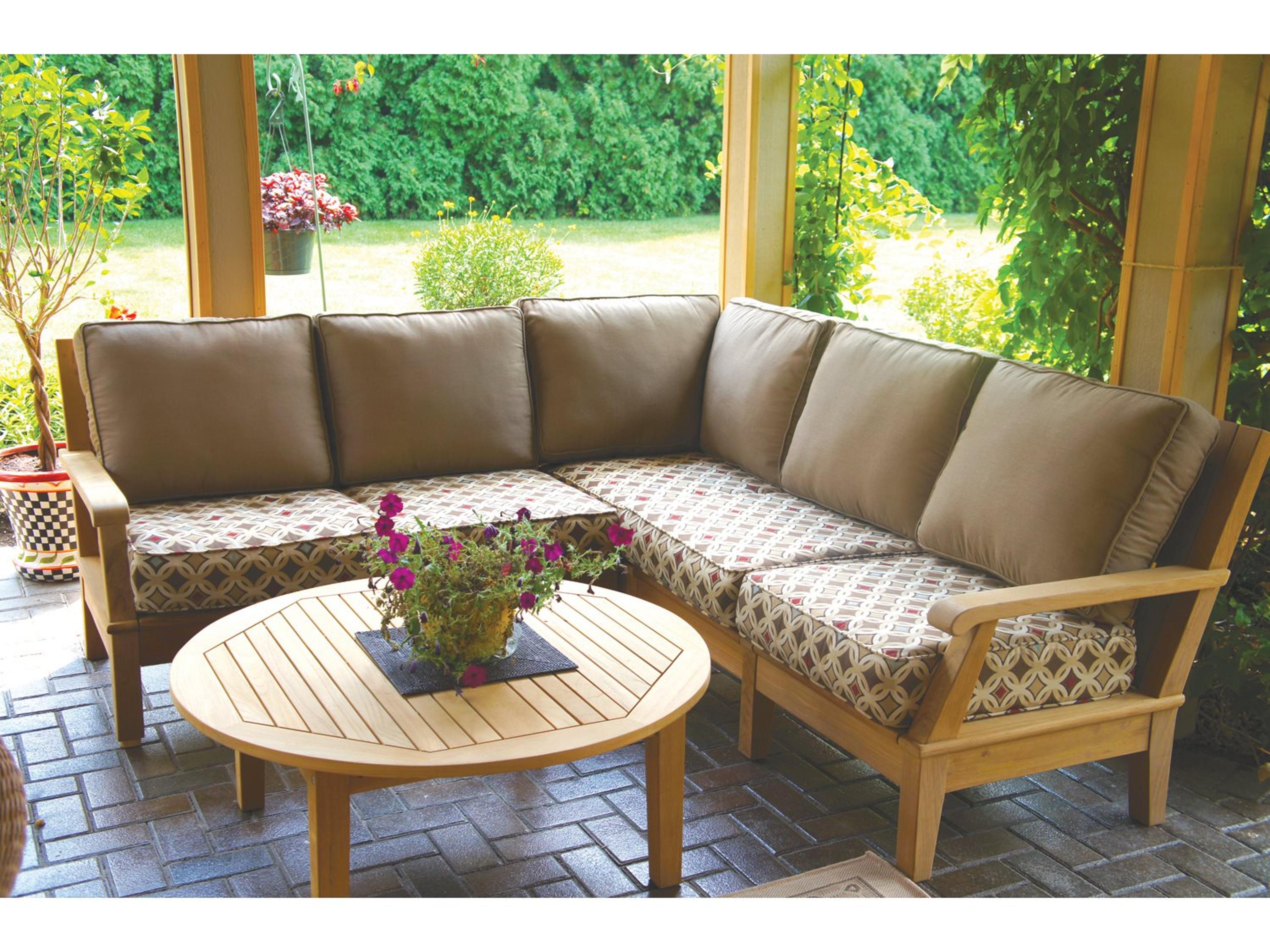 Miami Teak Sectional Outdoor Patio Lounge Set