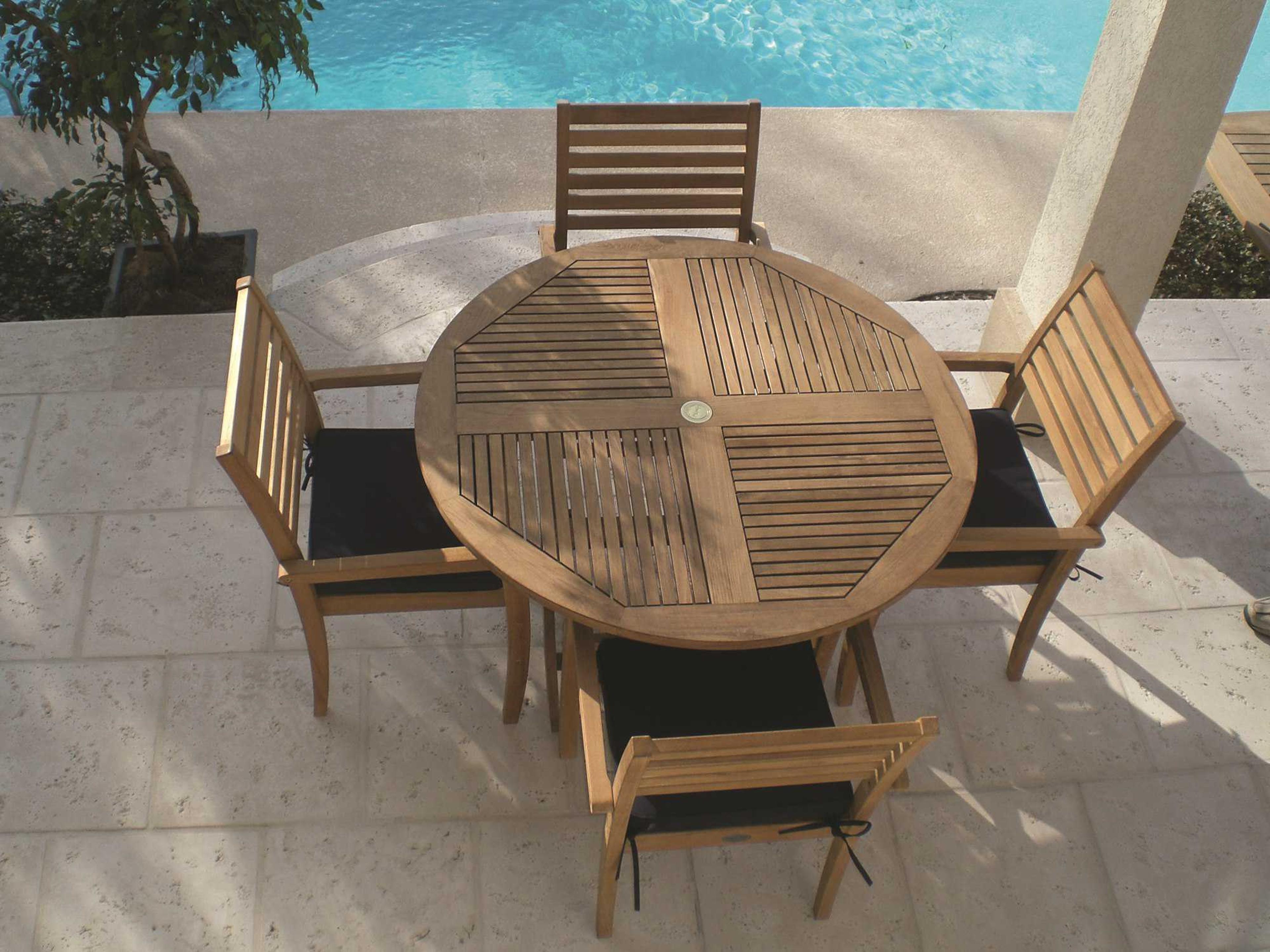 Royal Teak Collection Sailor Round Outdoor Patio Dining Table