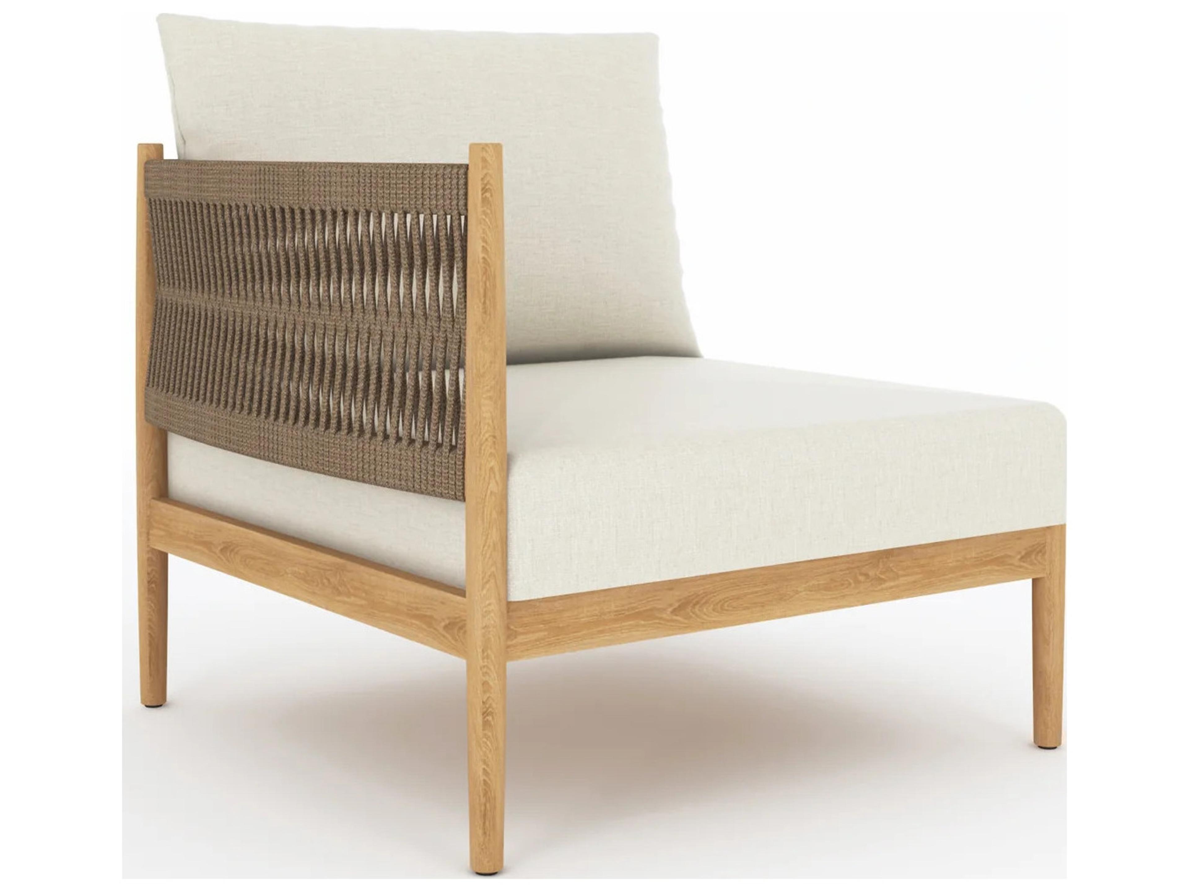 Royal Teak Collection San Lucas Teak Cushion Sectional Stationary Lounge Chair