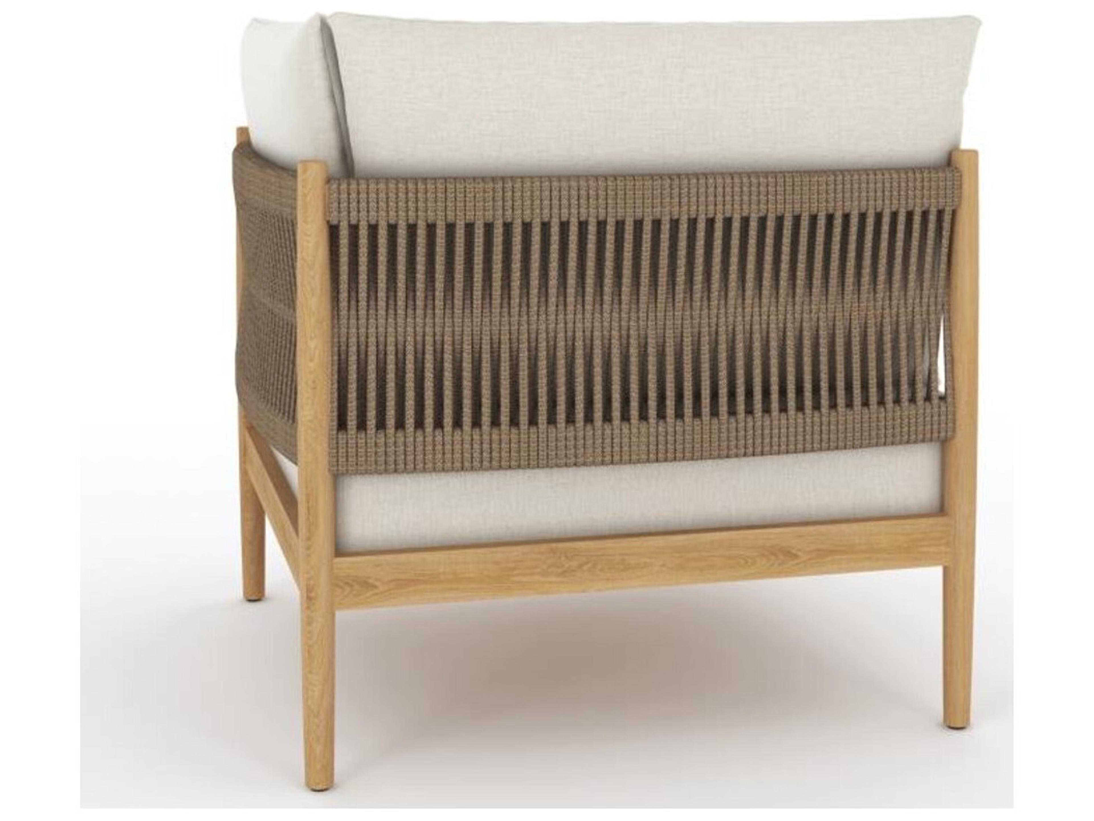 Royal Teak Collection San Lucas Teak Cushion Sectional Stationary Lounge Chair