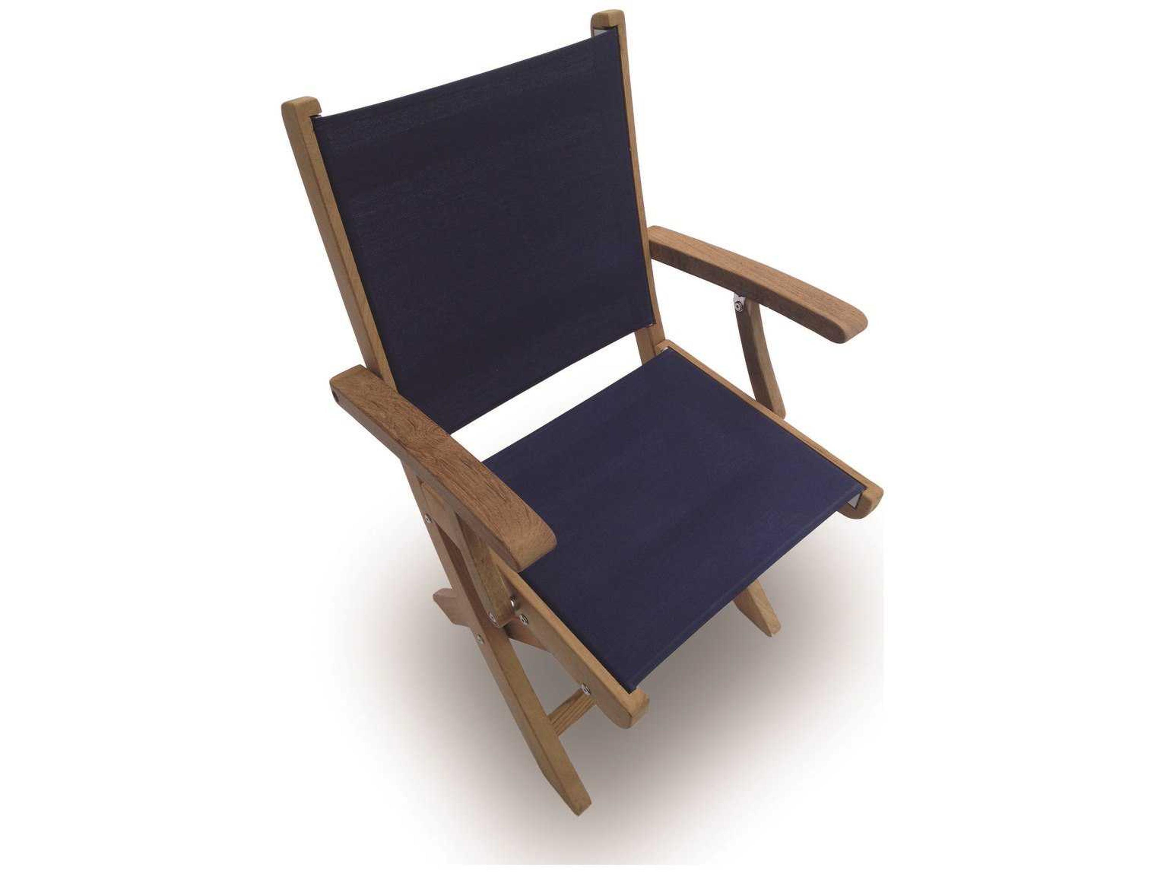 Sailmate Navy Sling Folding Outdoor Dining Arm Chair