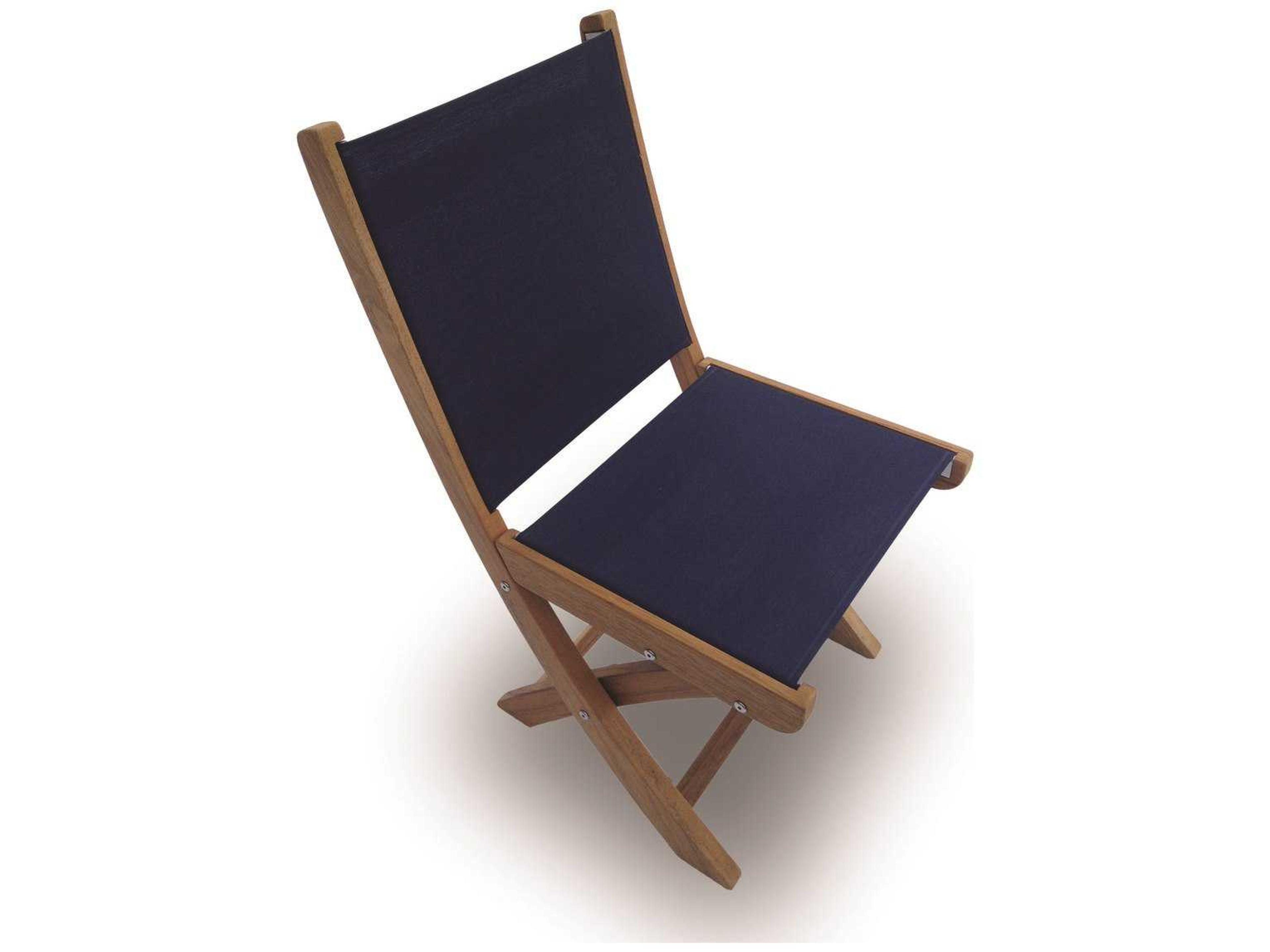 Sailmate Navy Sling Folding Patio Dining Side Chair