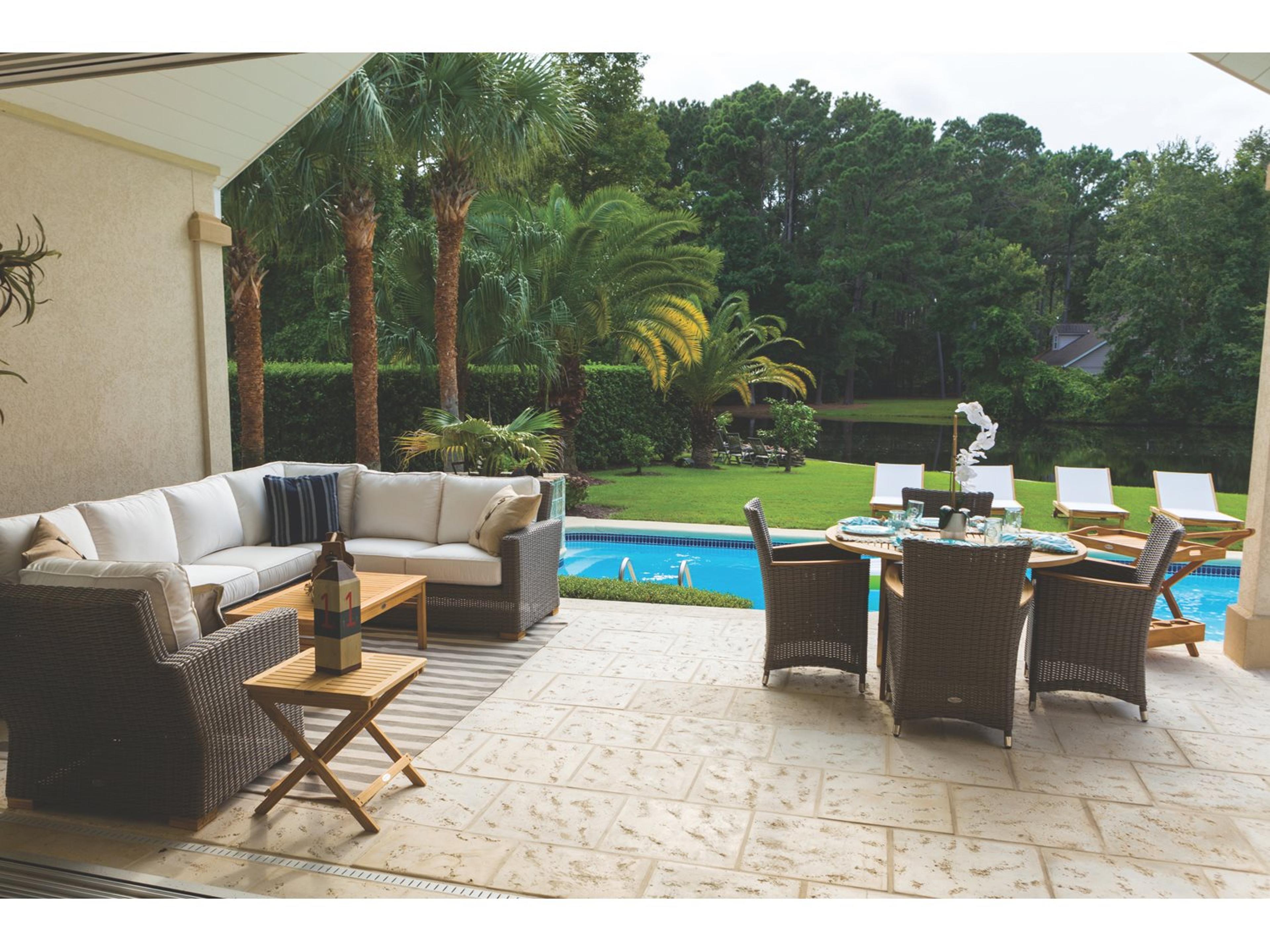 Royal Teak Collection Sanibel Wicker Sectional Outdoor Lounge Set