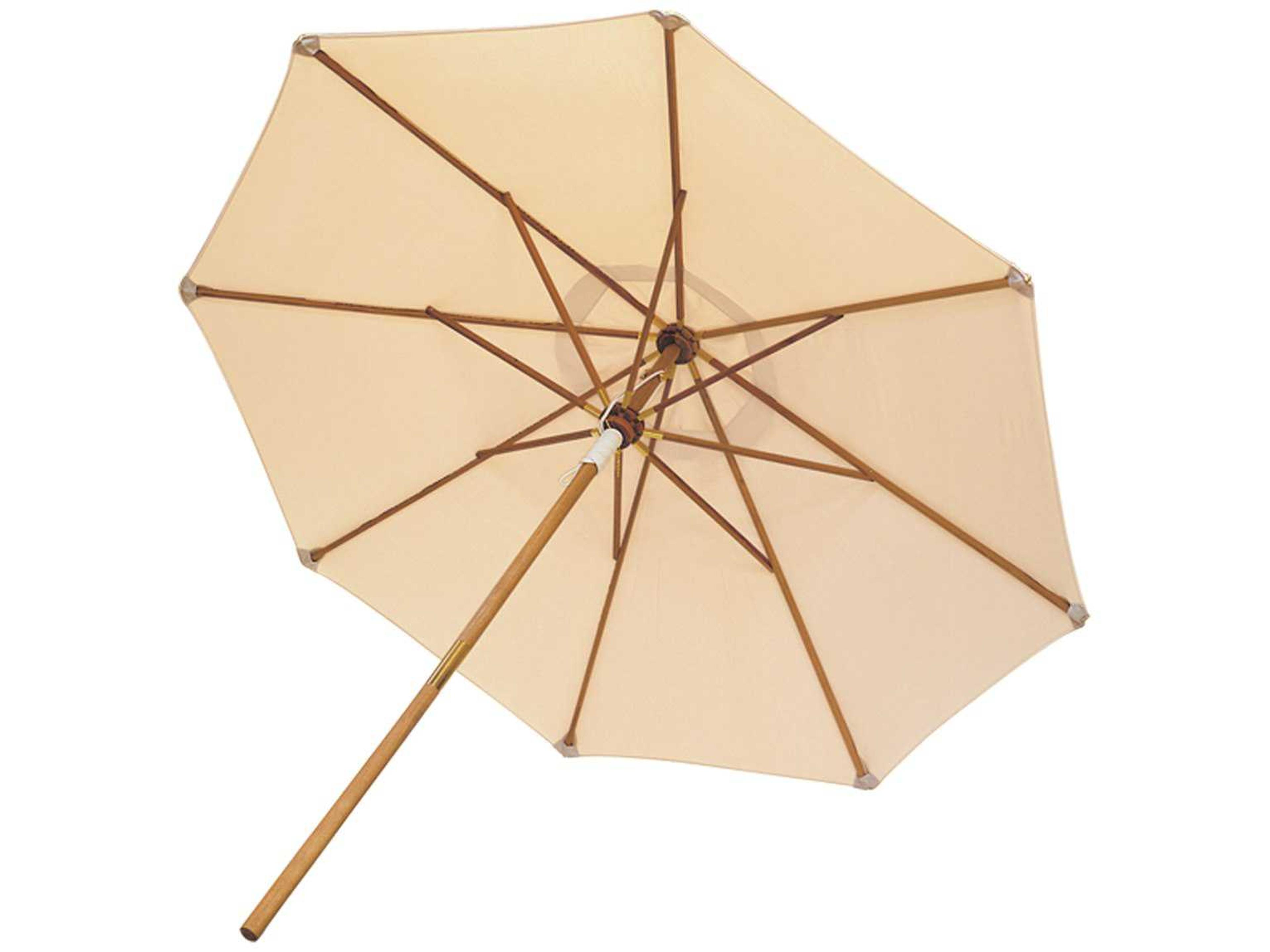 Deluxe 10 Foot White Octagonal Manual Lift Outdoor Umbrella