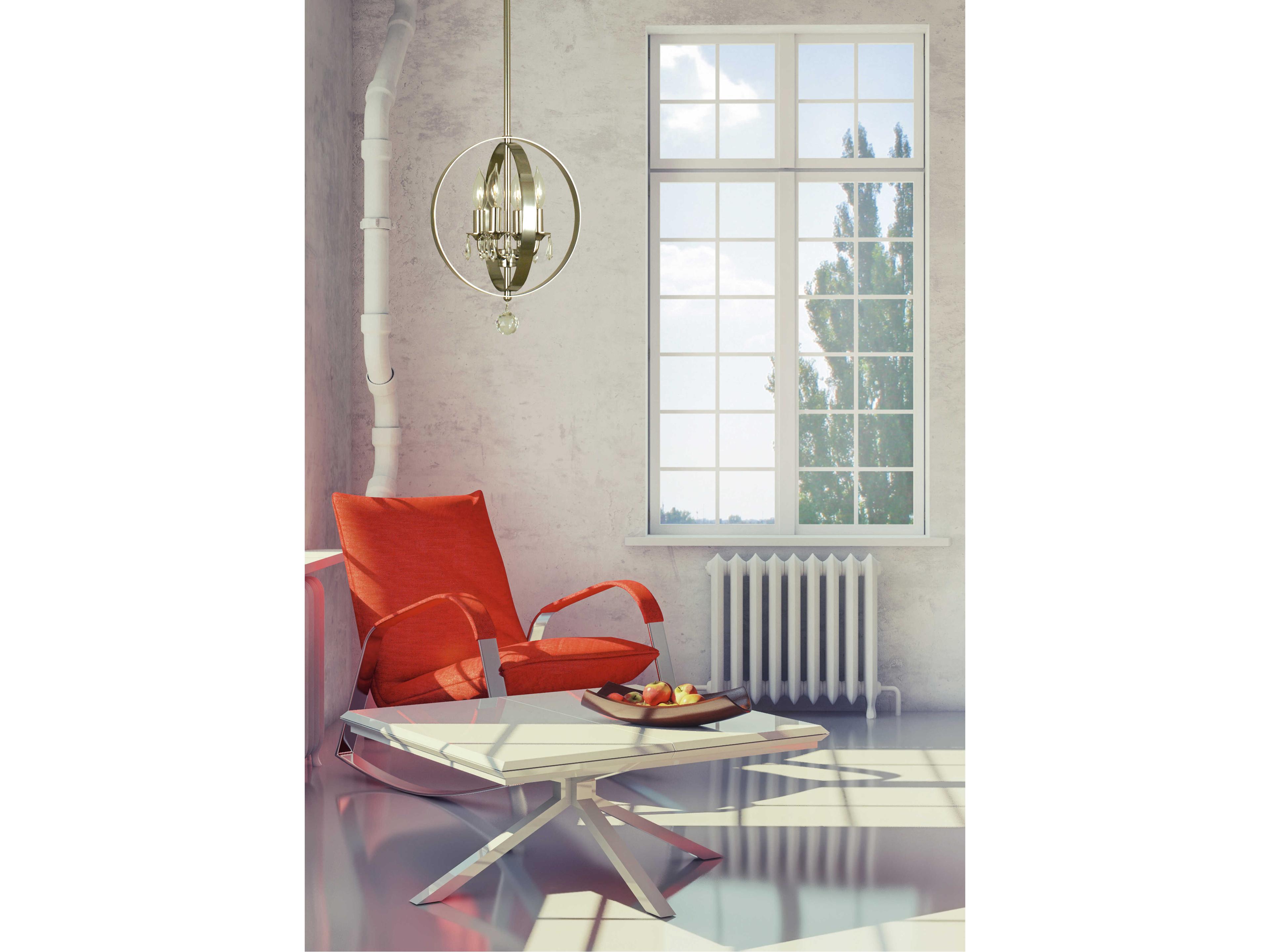 Framburg Constellation 4-Light Crystal Globe Pendant