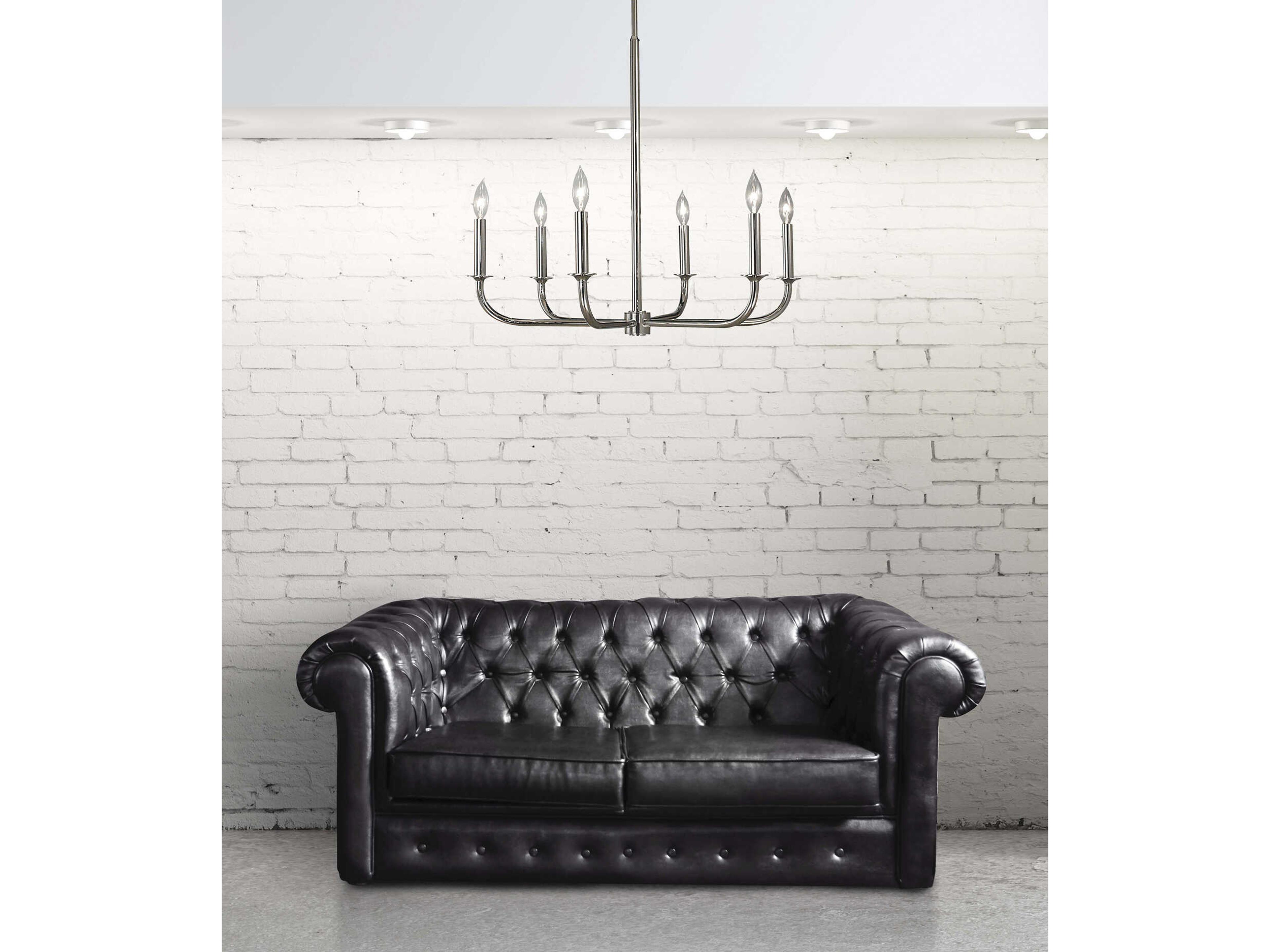 Framburg Moderne 6-Light Polished Silver Chandelier