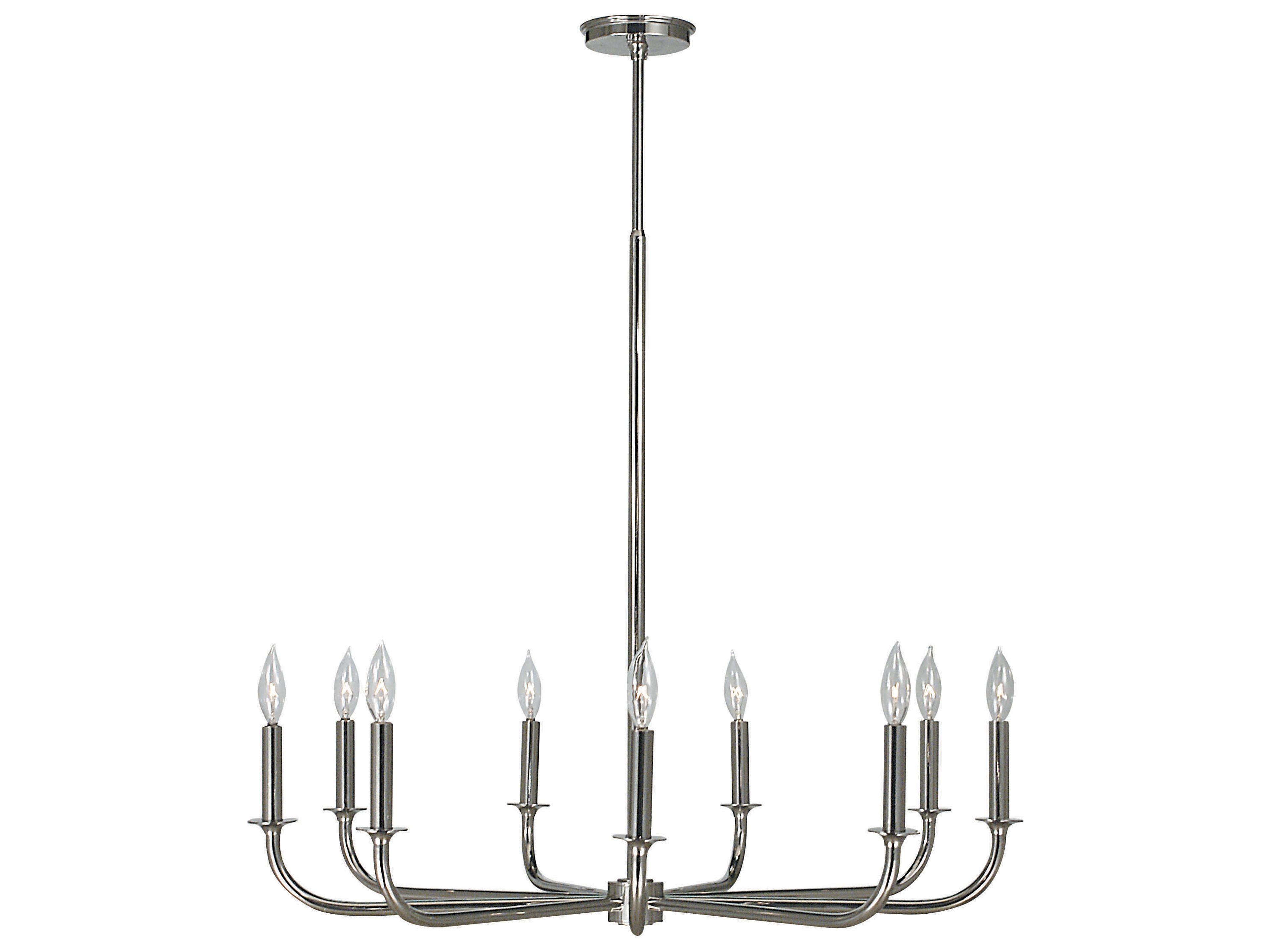 Moderne 9-Light Polished Silver Chandelier