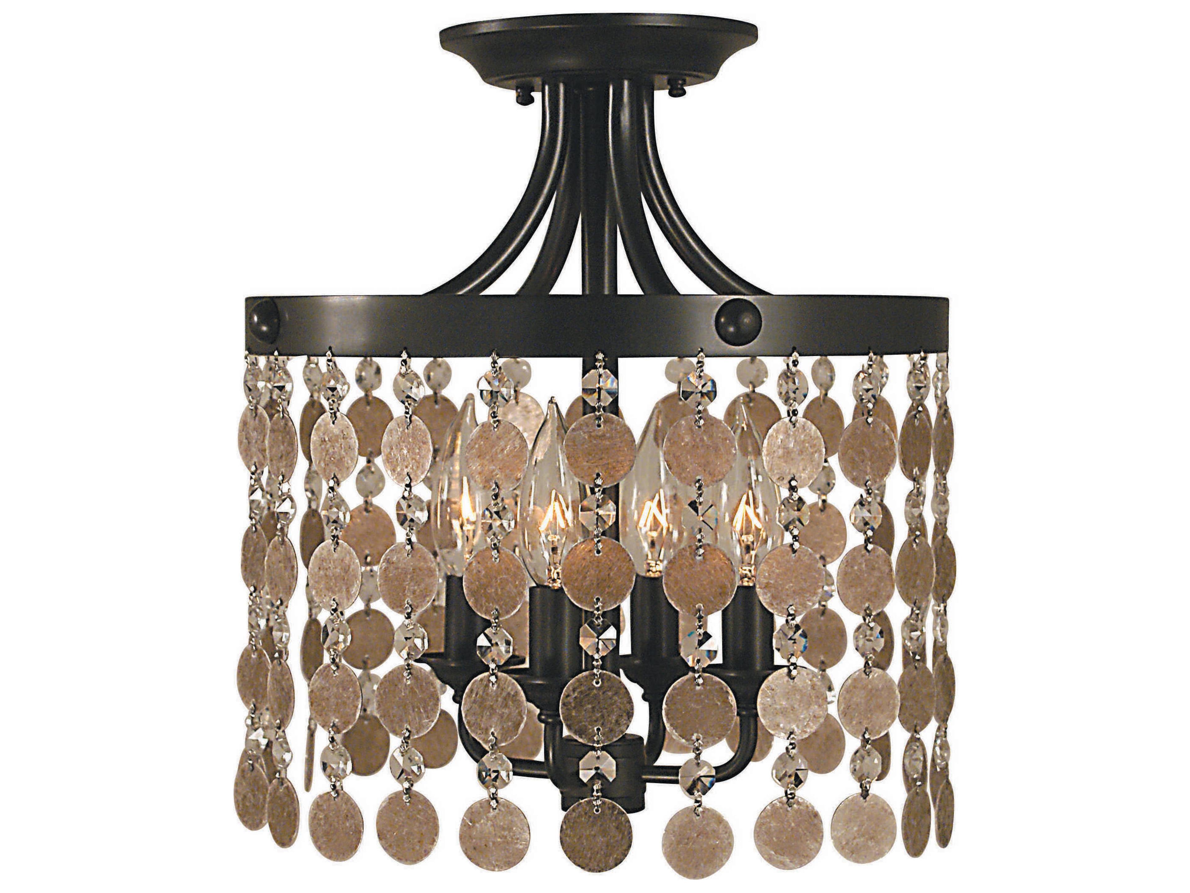 Naomi 4-Light Crystal Drum Semi Flush Mount