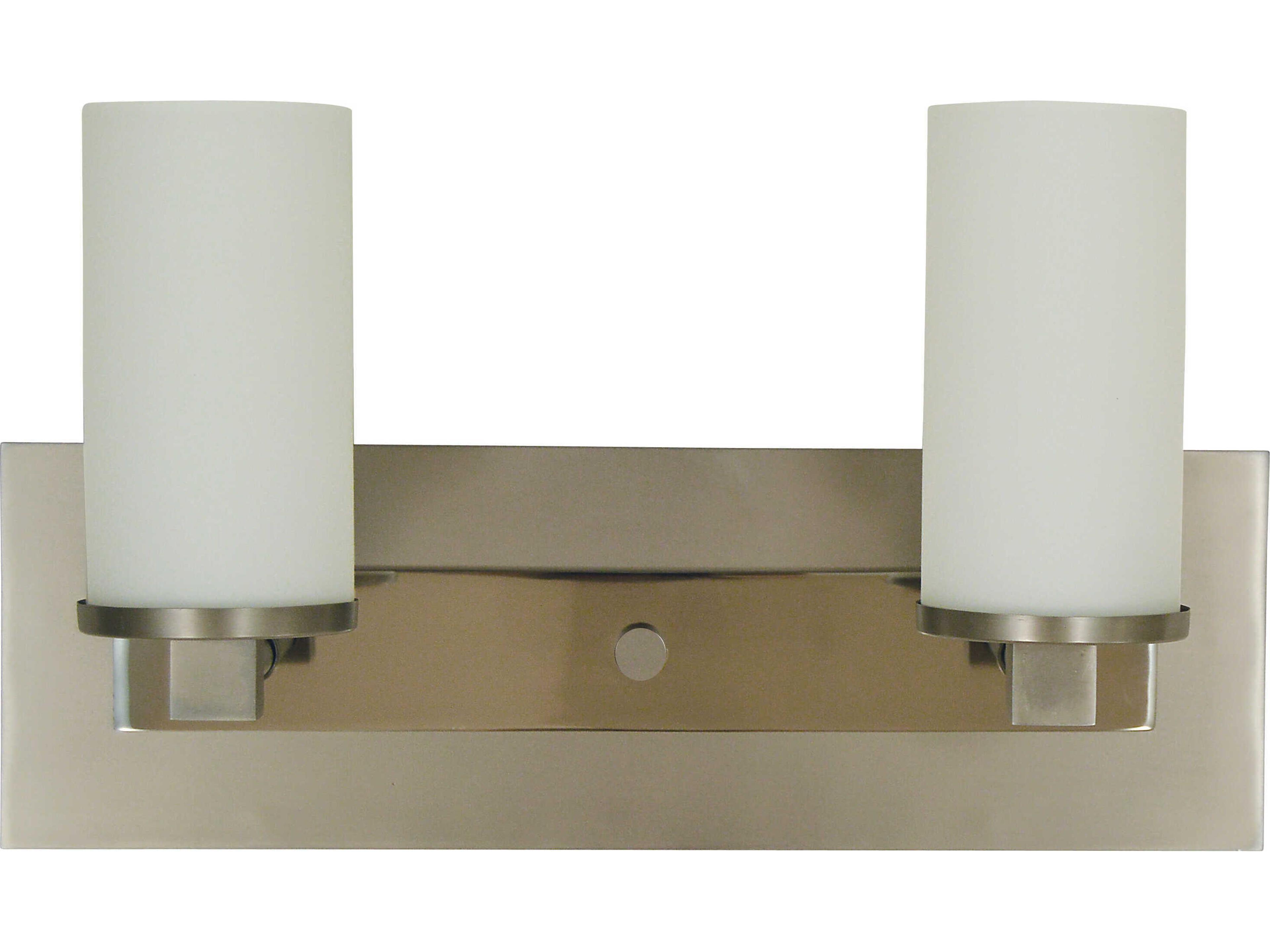 Mercer 2-Light Satin Pewter Polished Nickel Glass Vanity Light