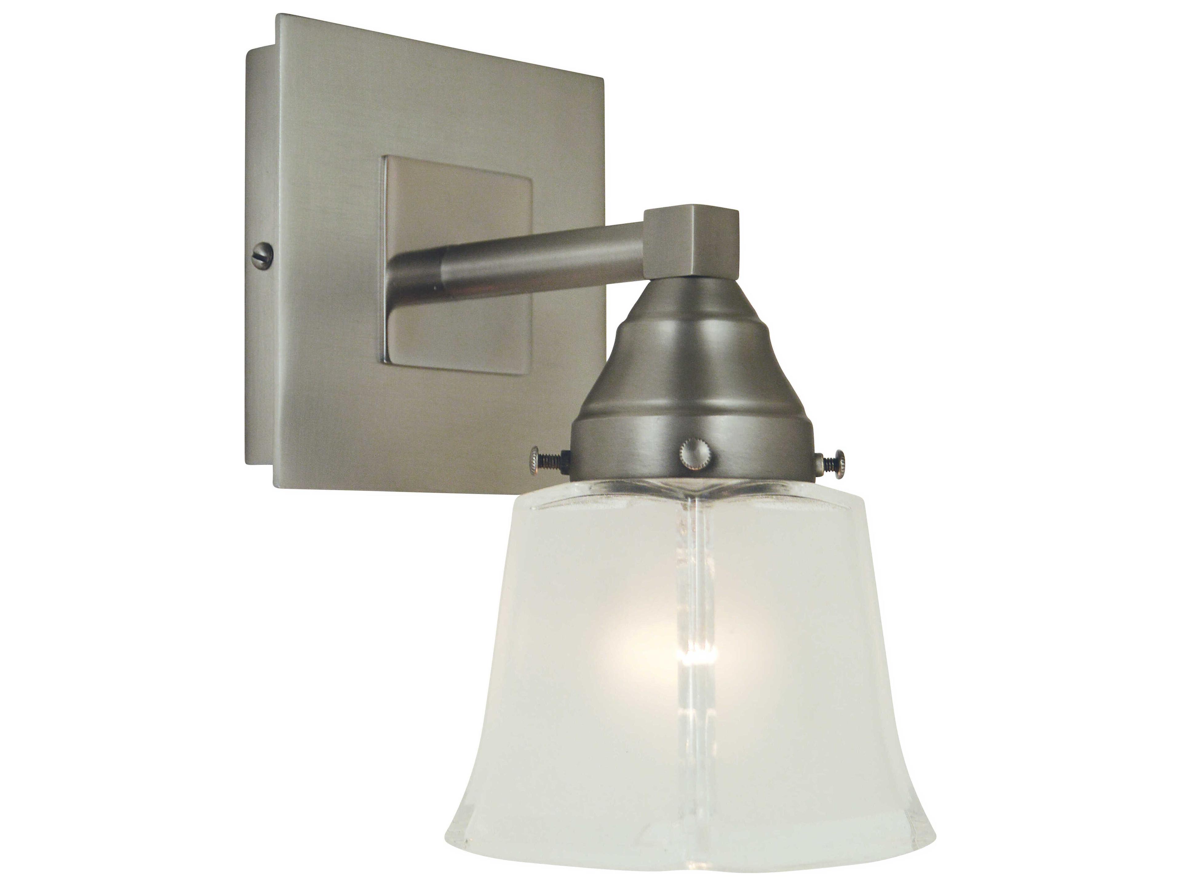 Mercer 1-Light Satin Pewter Polished Nickel Glass Wall Sconce