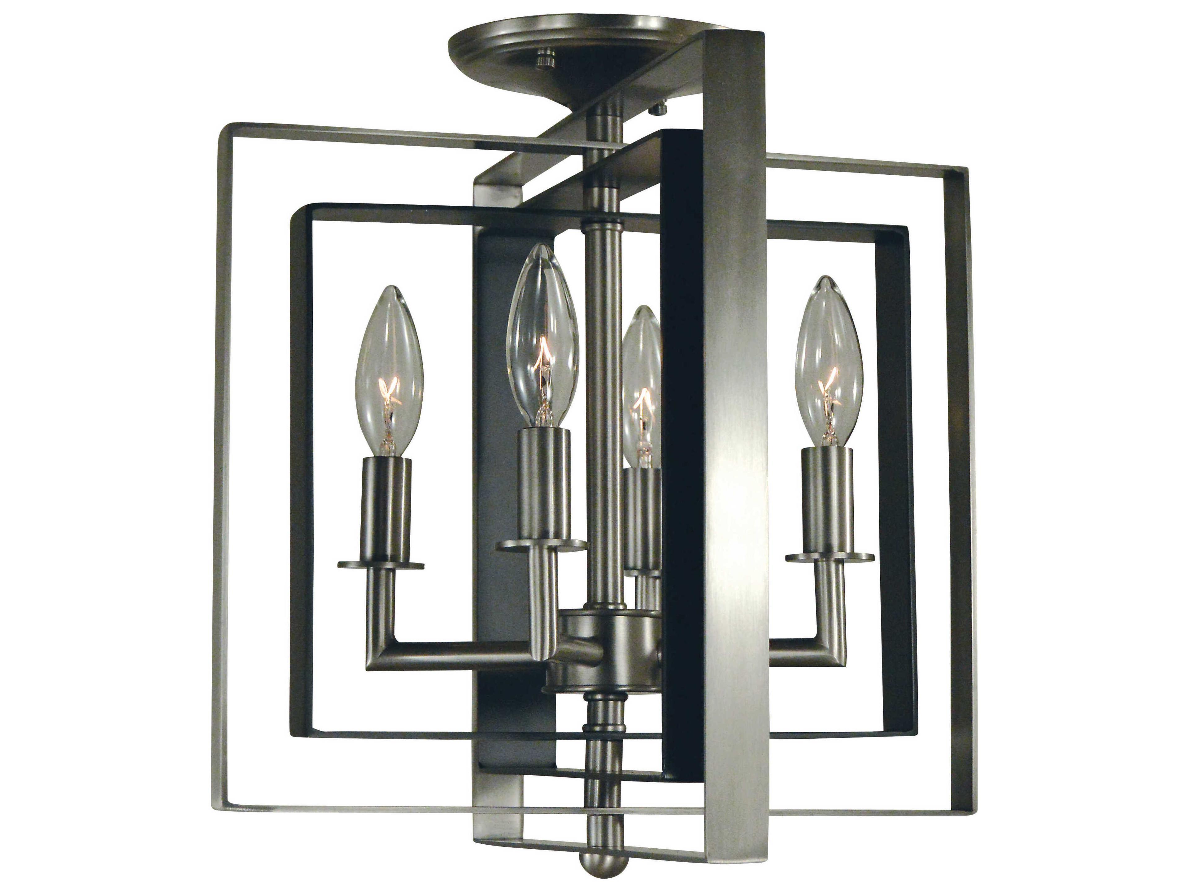 Symmetry 4-Light Geometric Semi Flush Mount