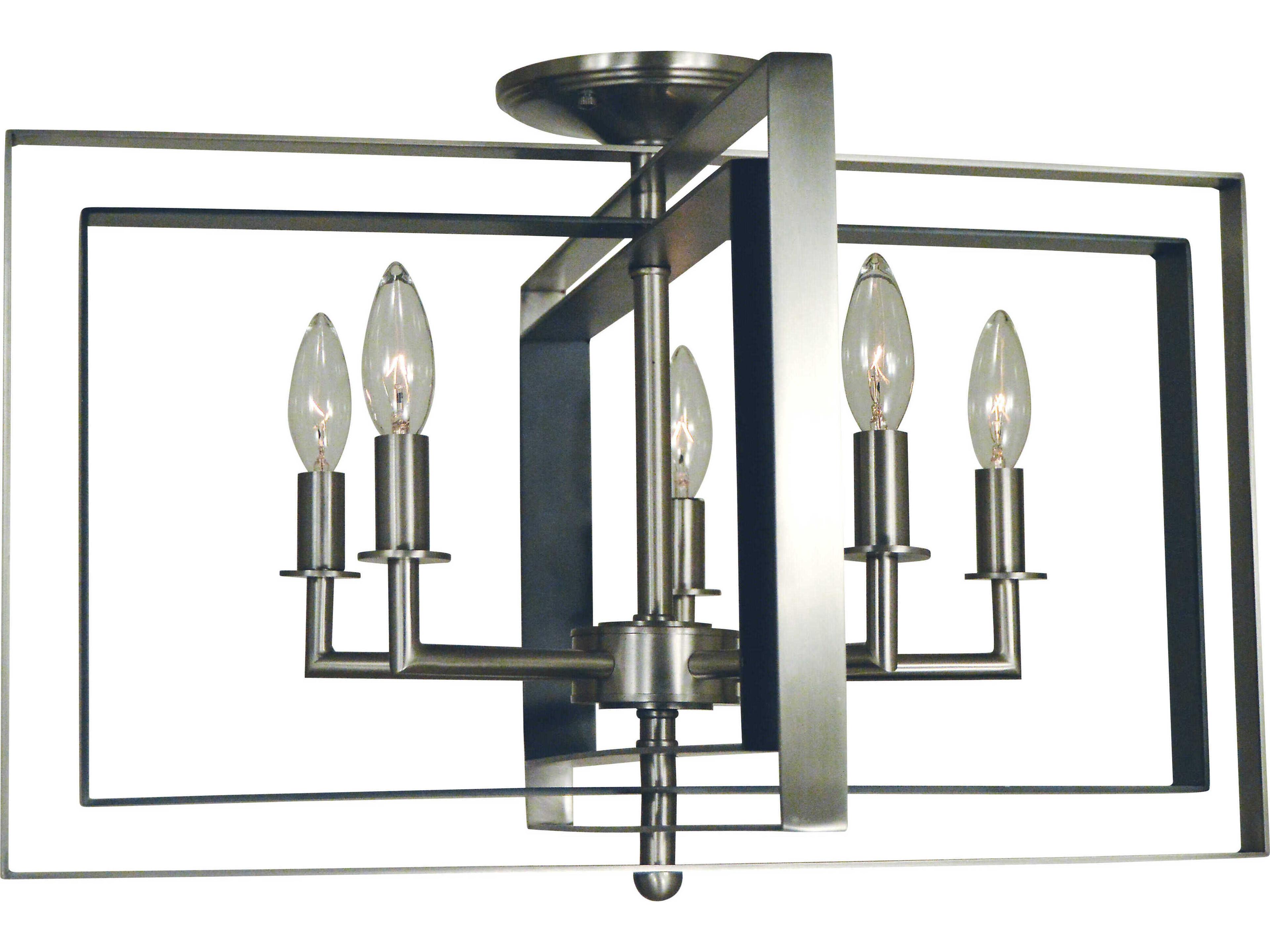 Symmetry 5-Light Geometric Semi Flush Mount