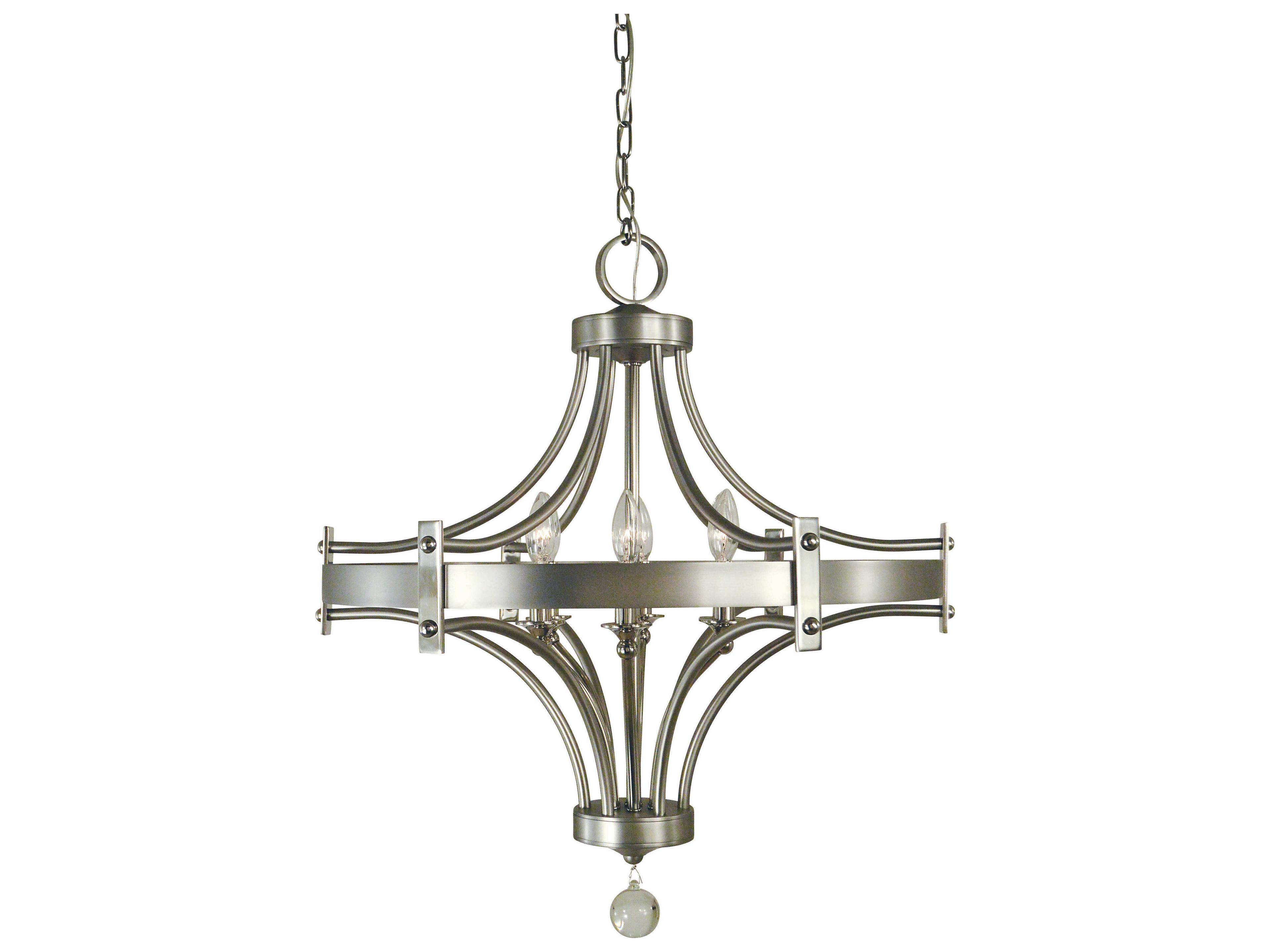 Regent 6-Light Satin Pewter Polished Nickel Chandelier