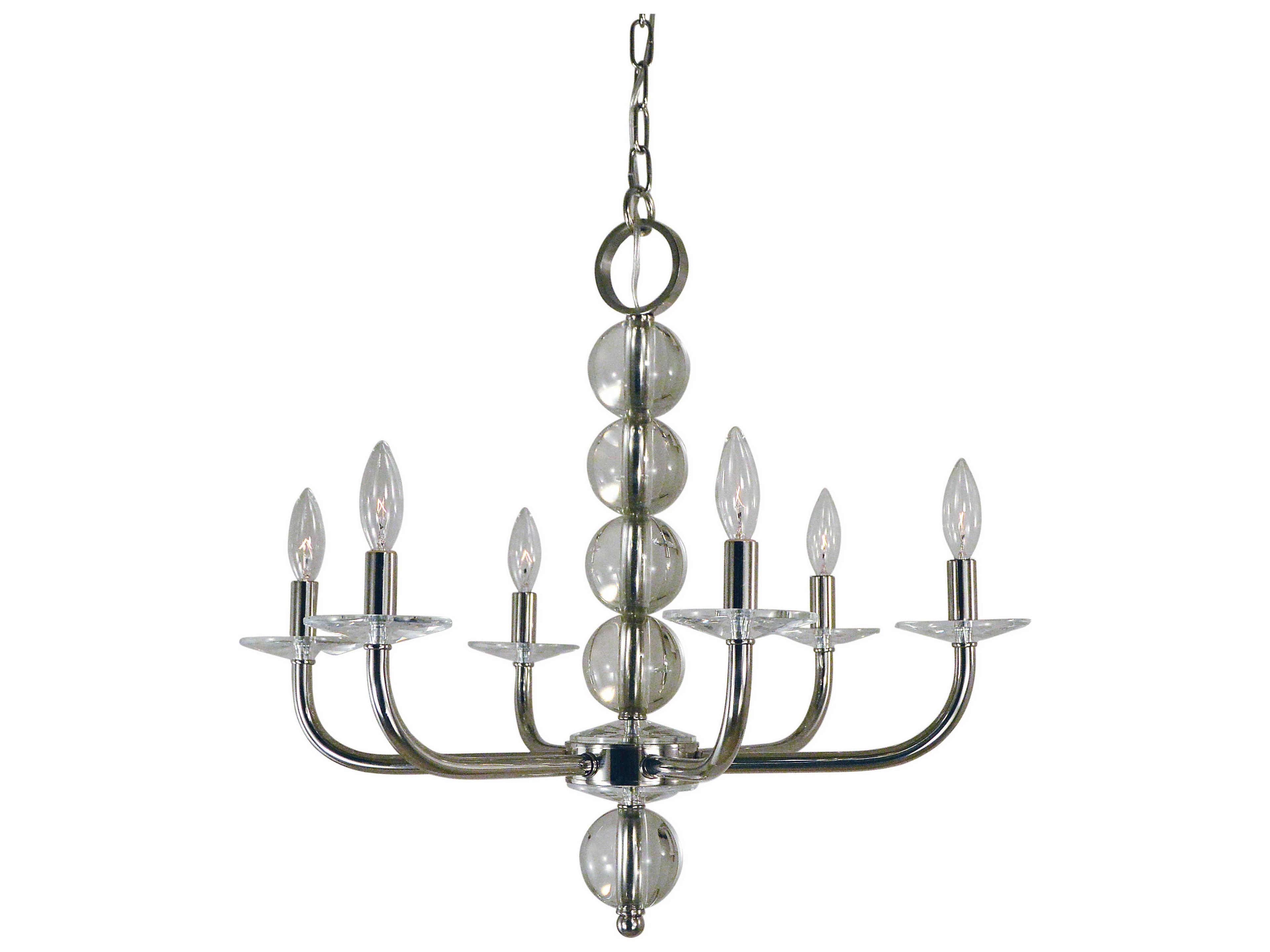 Glamour 6-Light Polished Nickel Chandelier