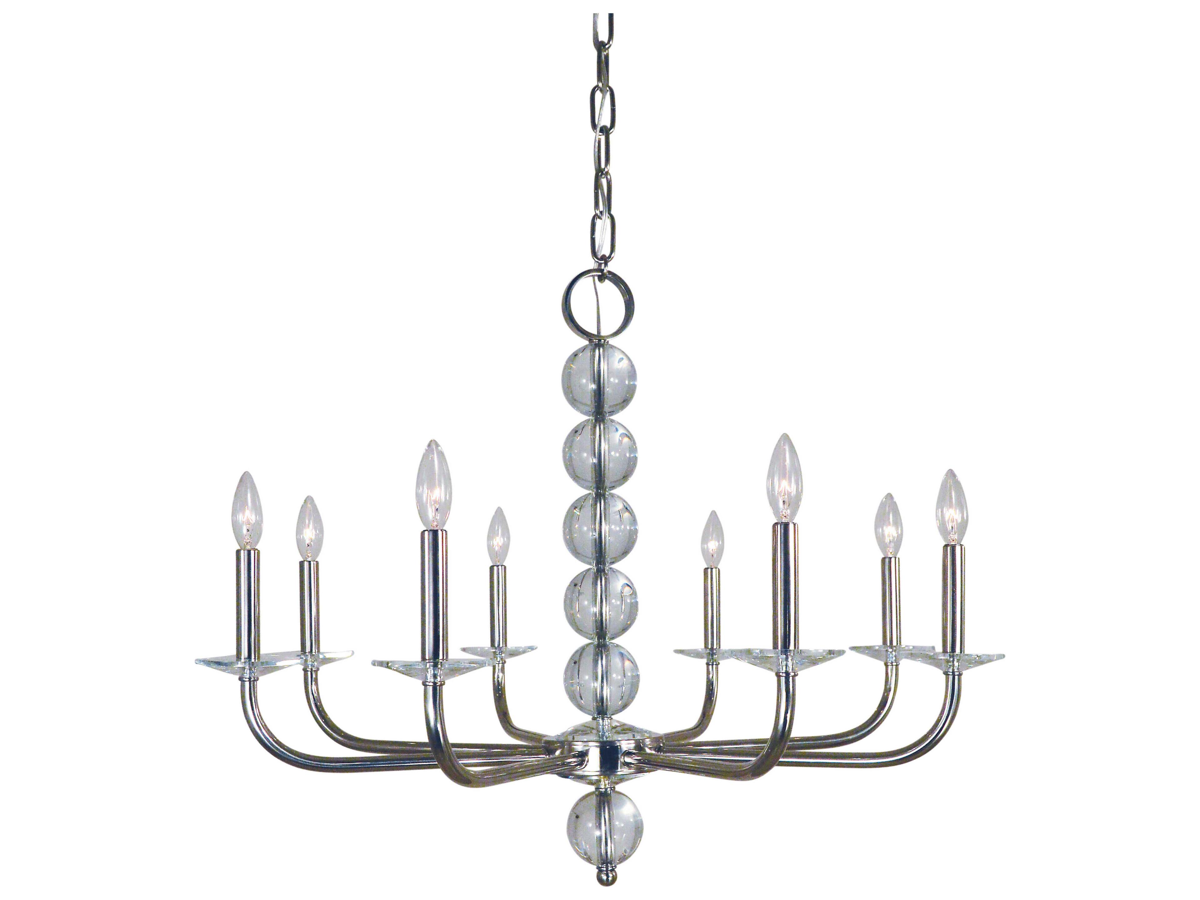 Glamour 8-Light Polished Nickel Chandelier