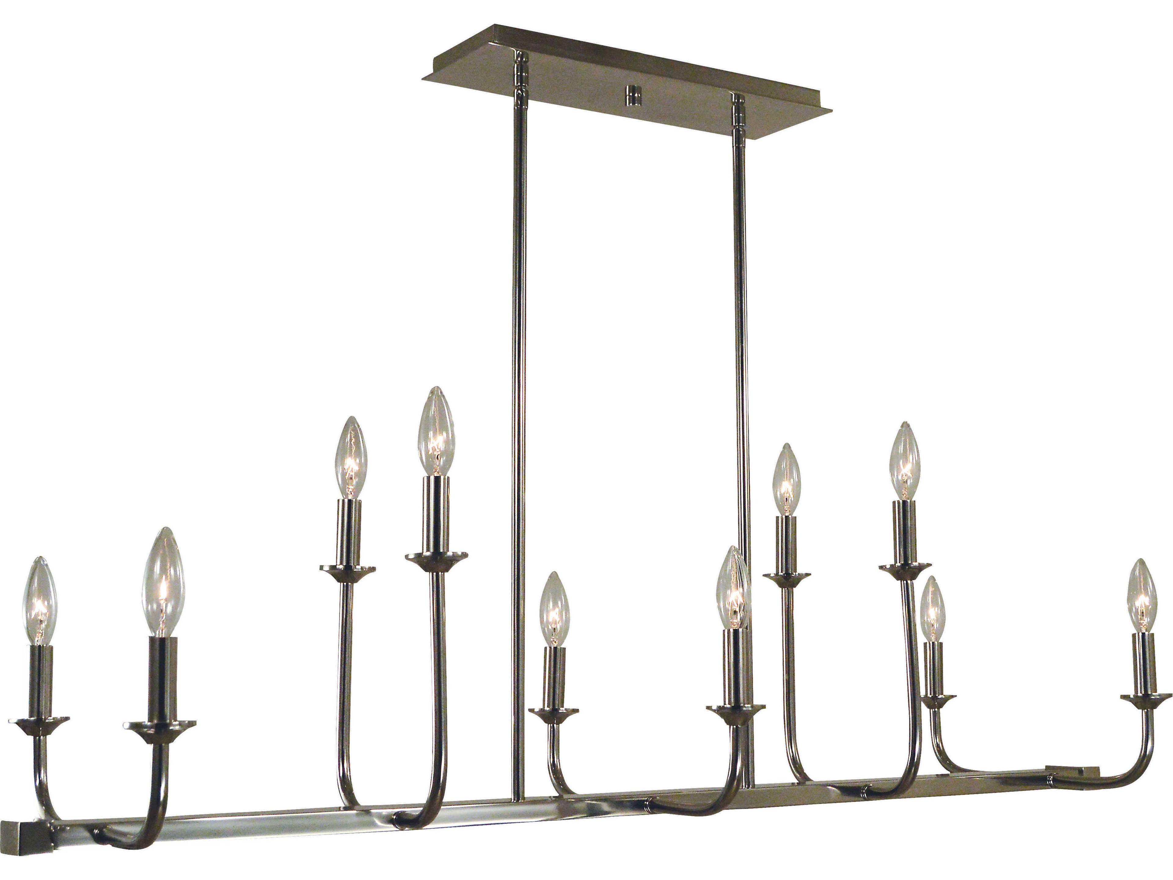 Boulevard 10-Light Polished Nickel Island Pendant