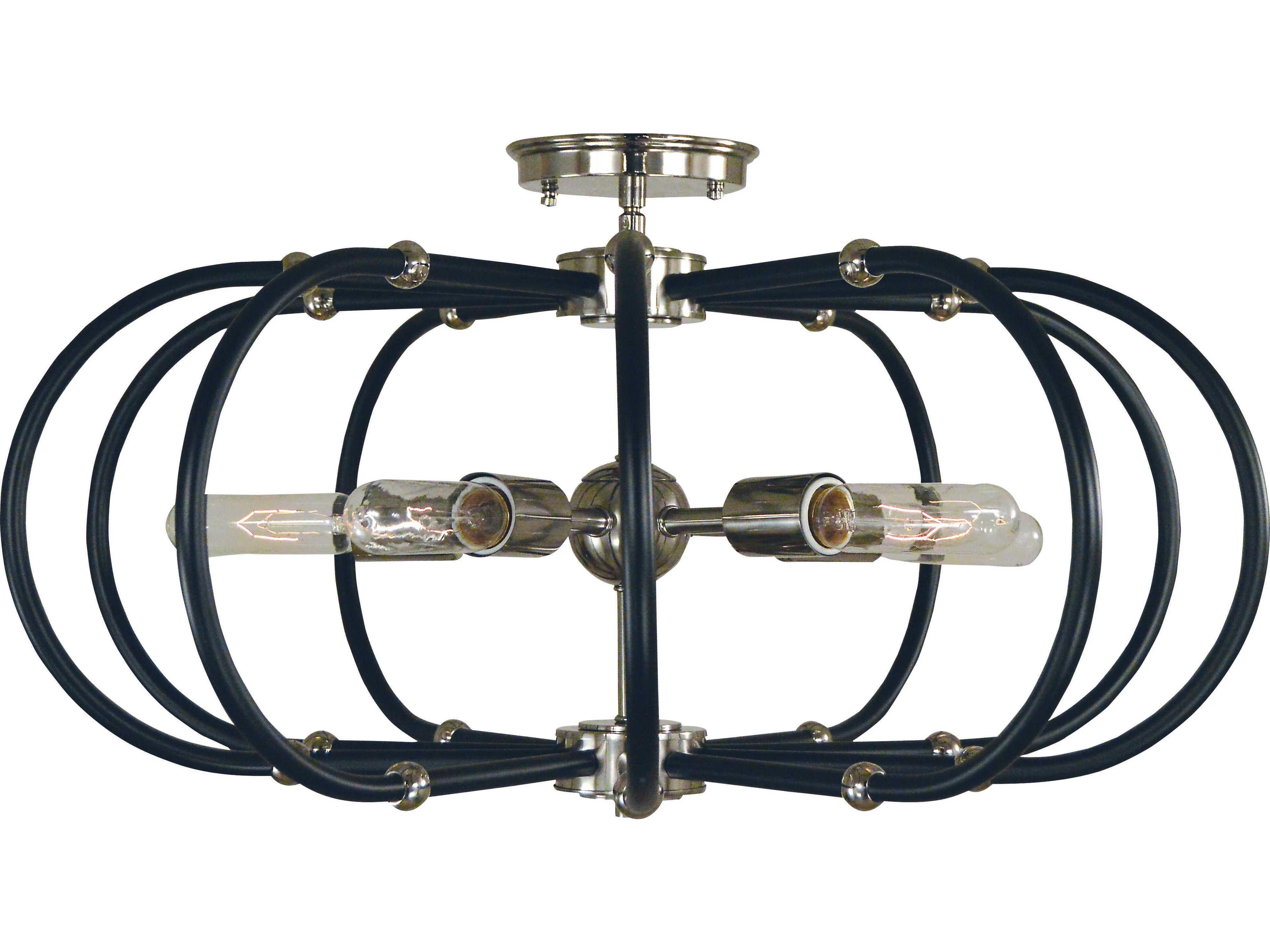 Pulsar 5-Light Geometric Semi Flush Mount