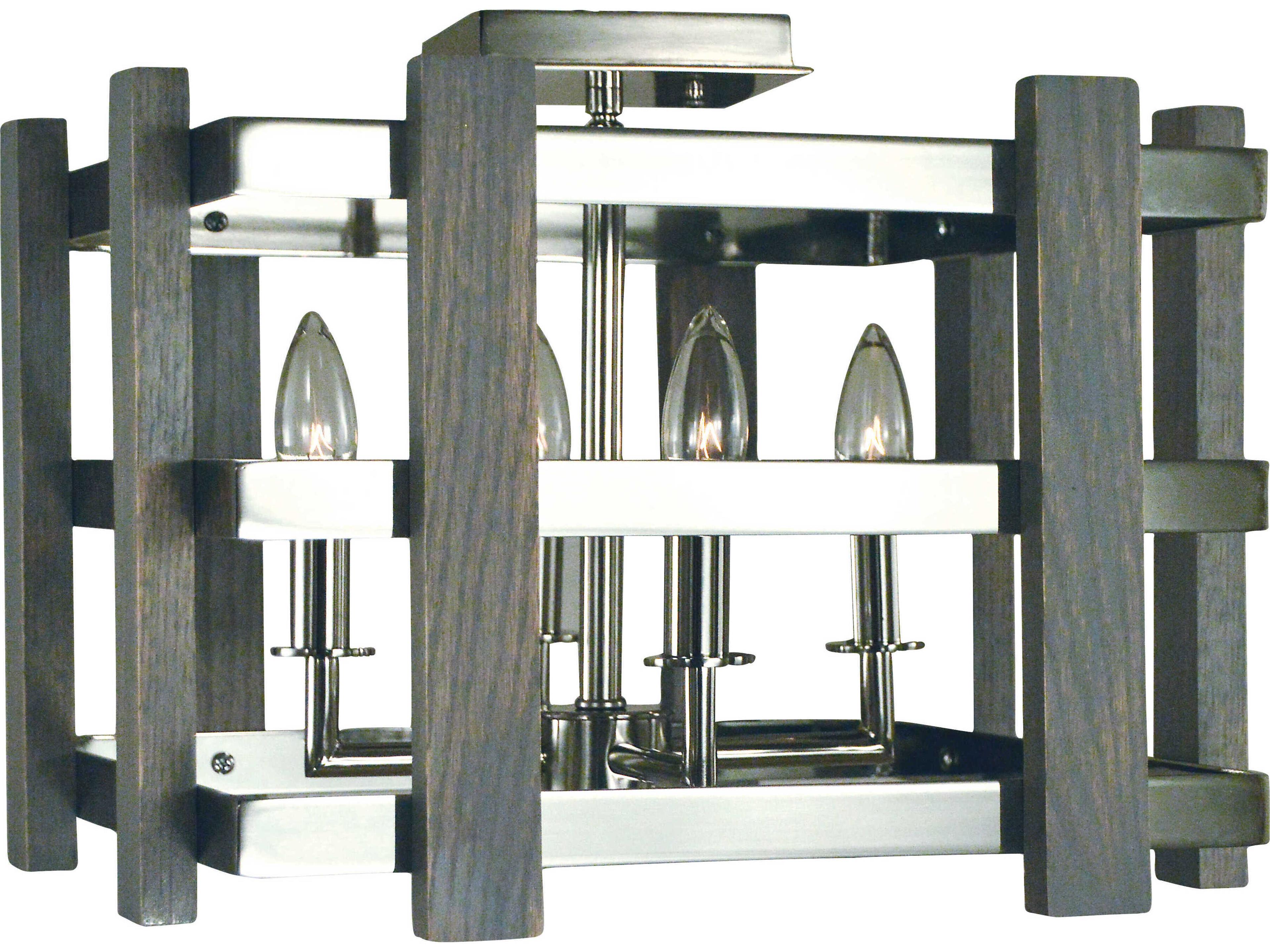 Arcadia 4-Light Polished Nickel Semi Flush Mount