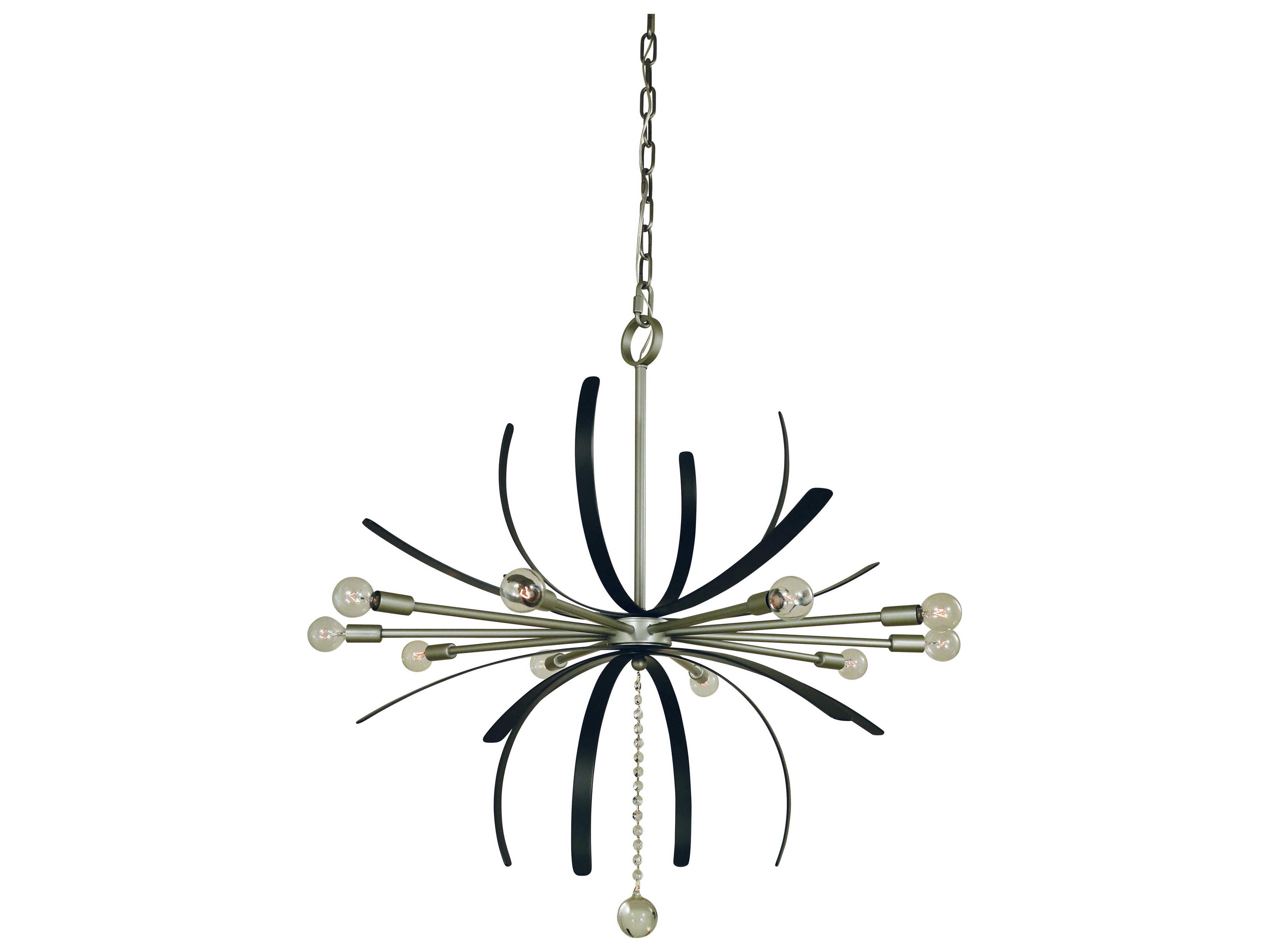 Victoria 10-Light Satin Pewter Matte Black Sputnik Chandelier