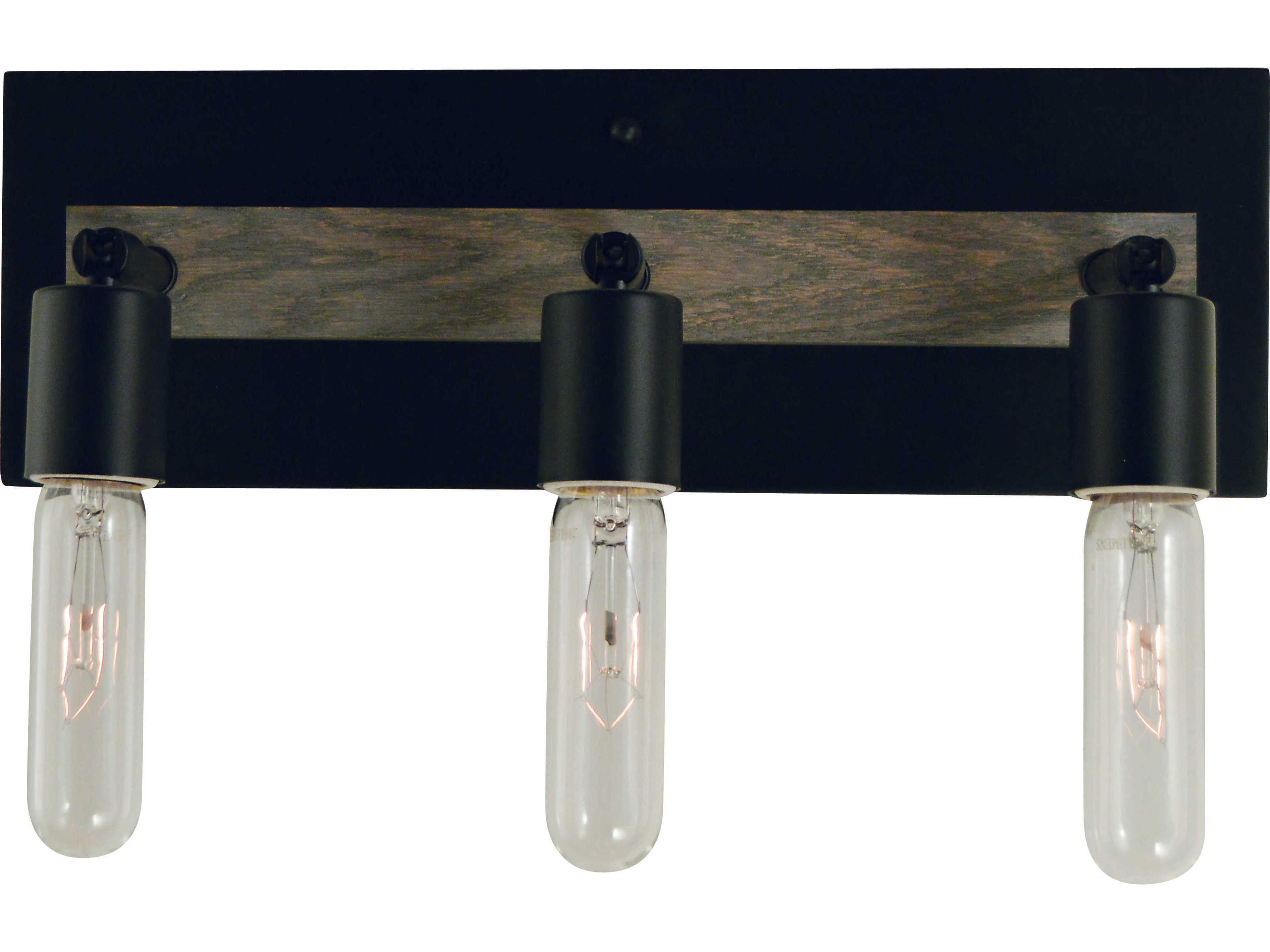 Loft 3-Light Matte Black Vanity Light