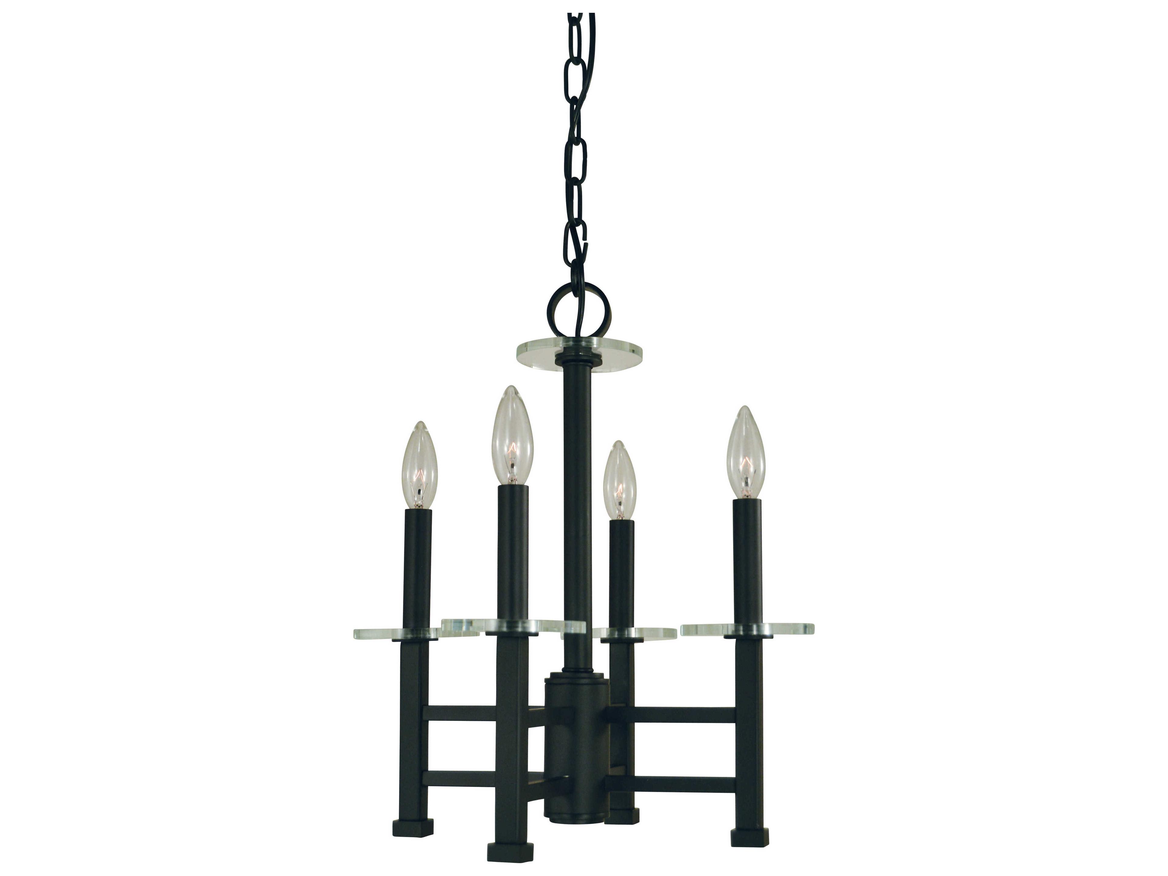 Metropolitan 4-Light Matte Black Crystal Candelabra Chandelier