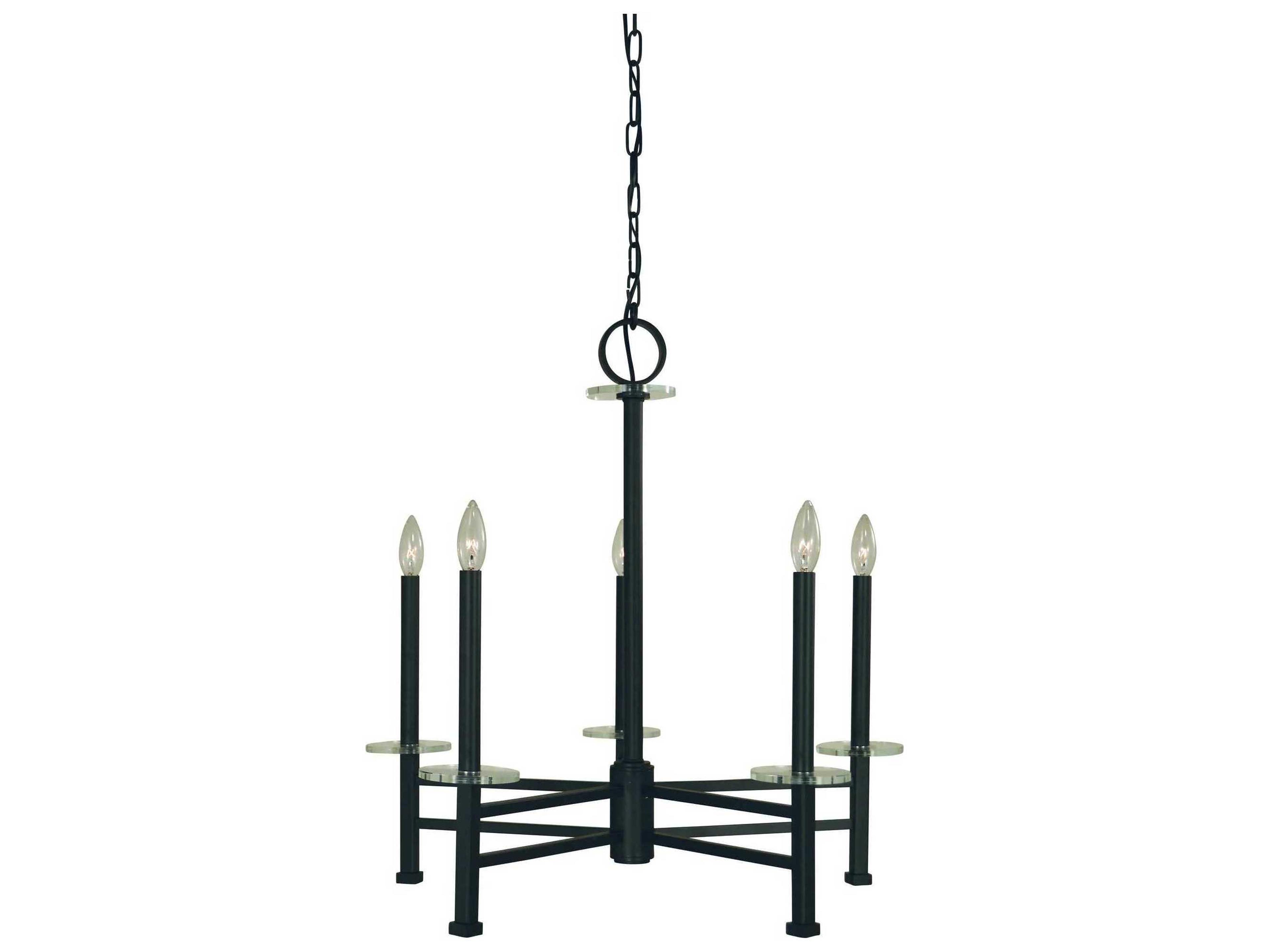 Metropolitan 5-Light Matte Black Crystal Candelabra Chandelier