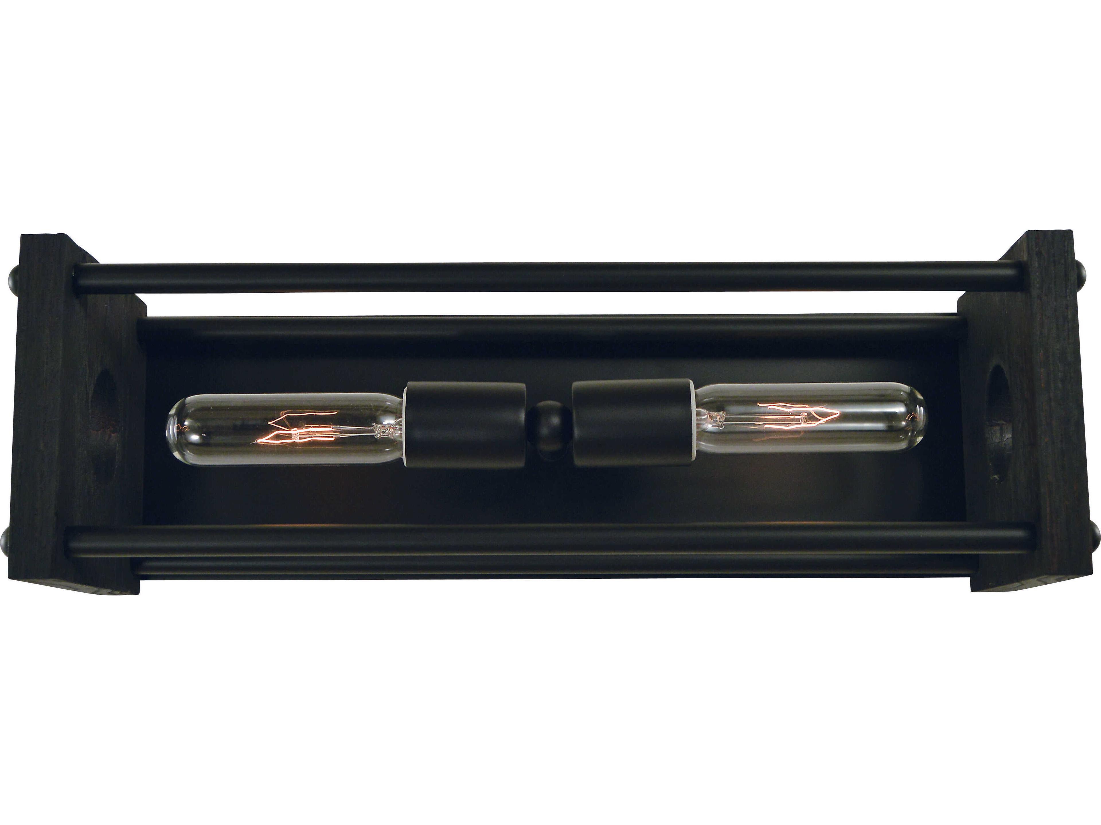 Industria 2-Light Matte Black Wall Sconce