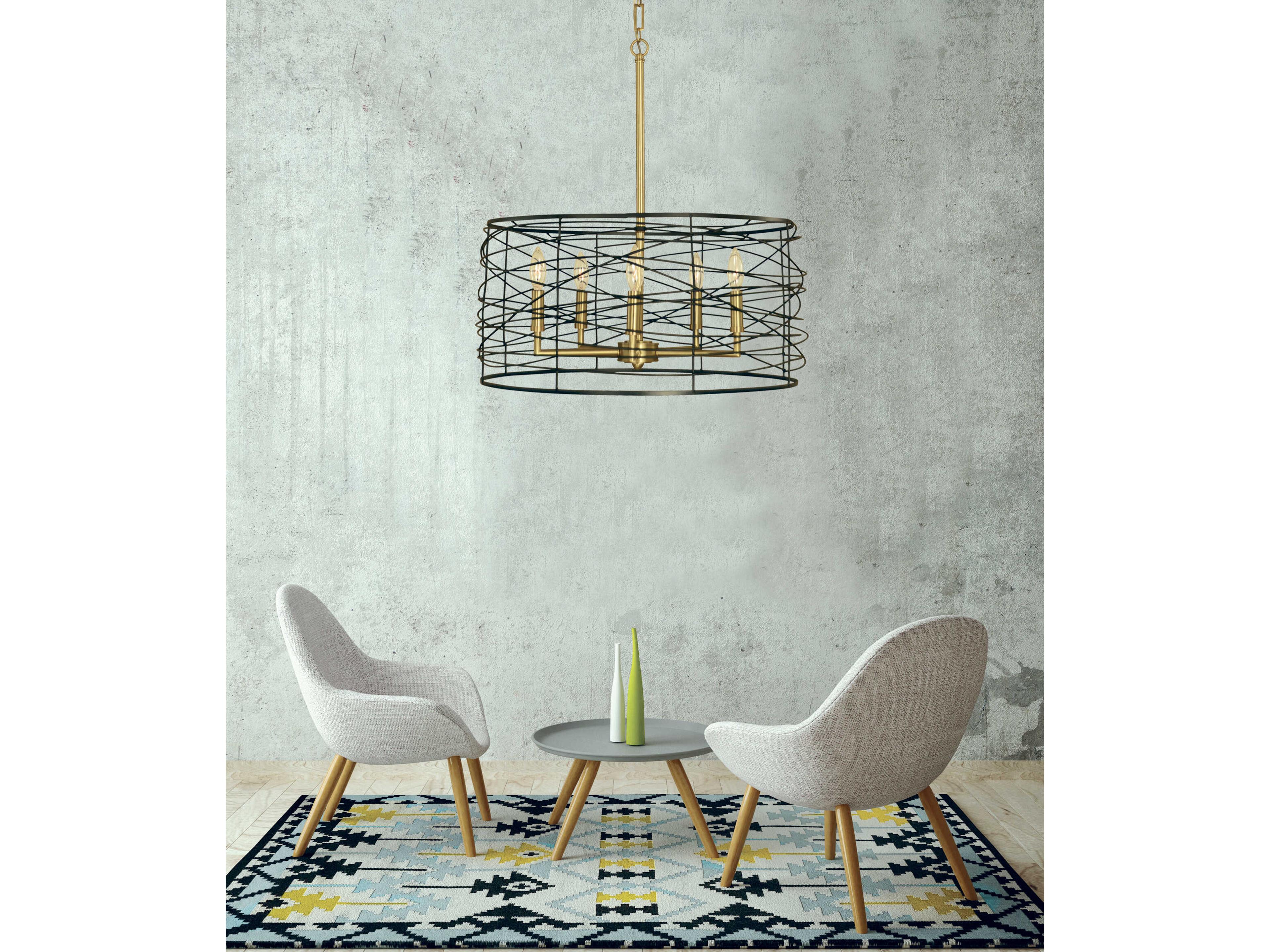 Framburg Boca 5-Light Candelabra Drum Chandelier