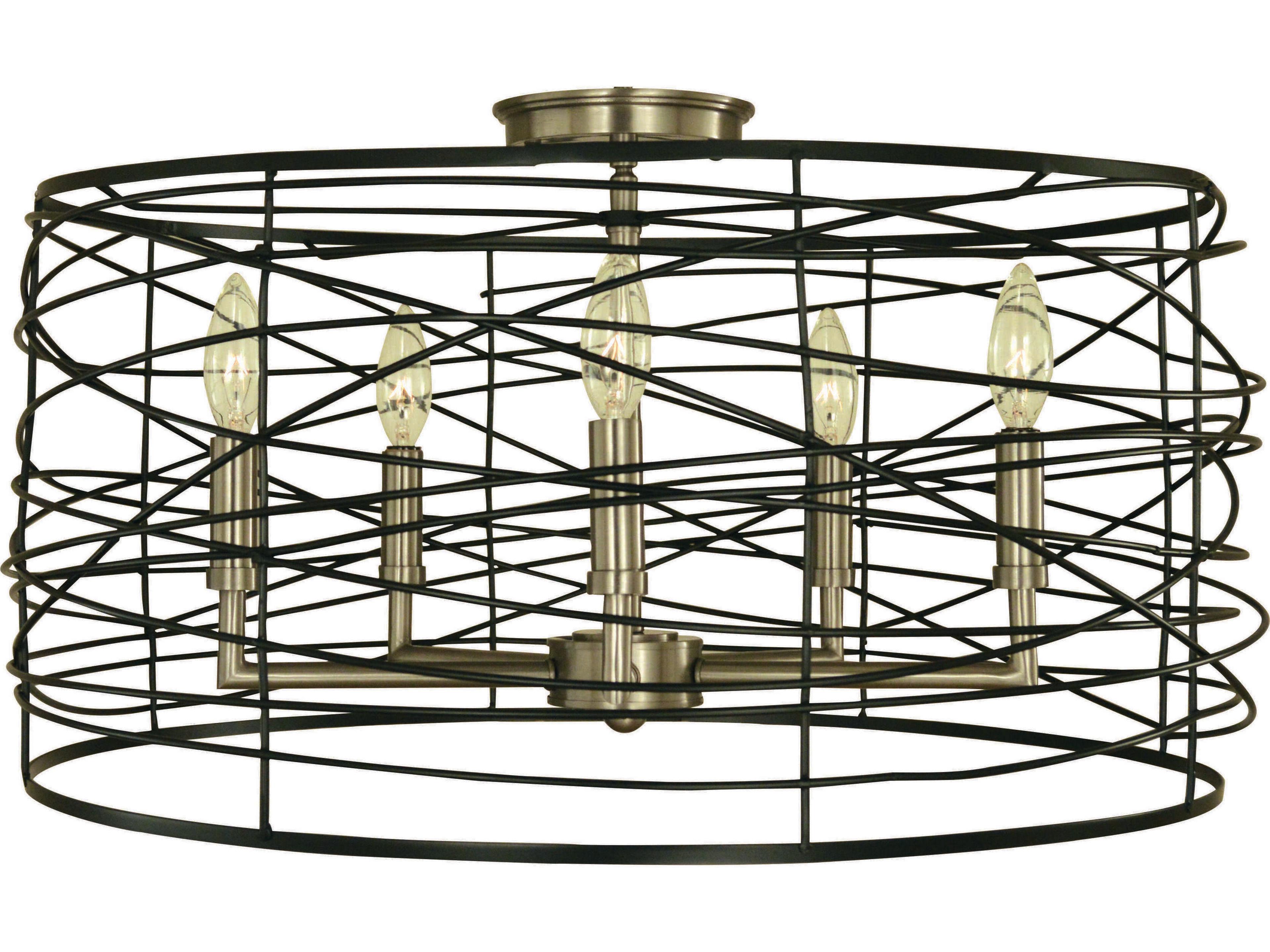 Boca 5-Light Drum Semi Flush Mount