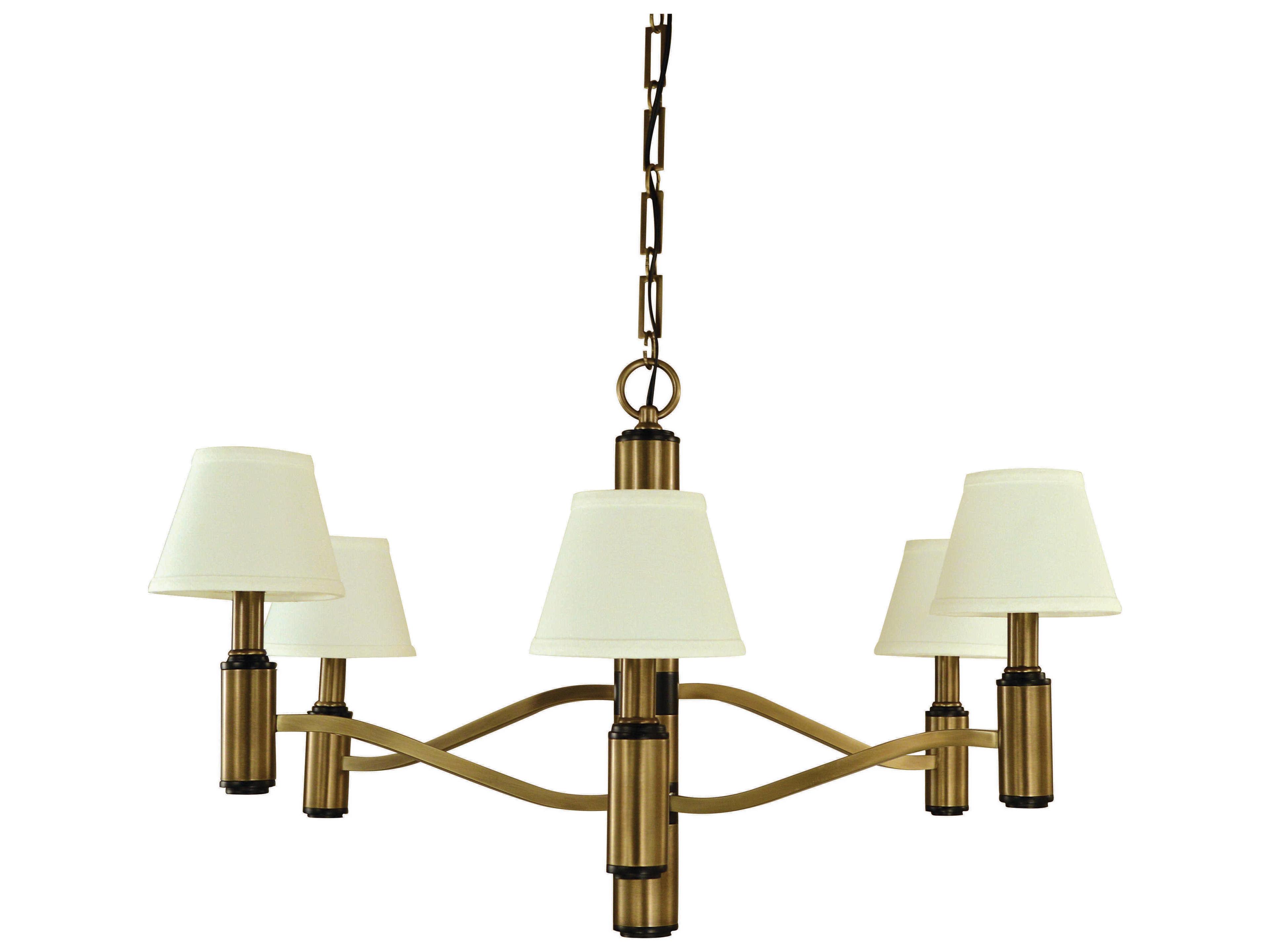 Hampton 6-Light Antique Brass Matte Black Candelabra Empire Chandelier