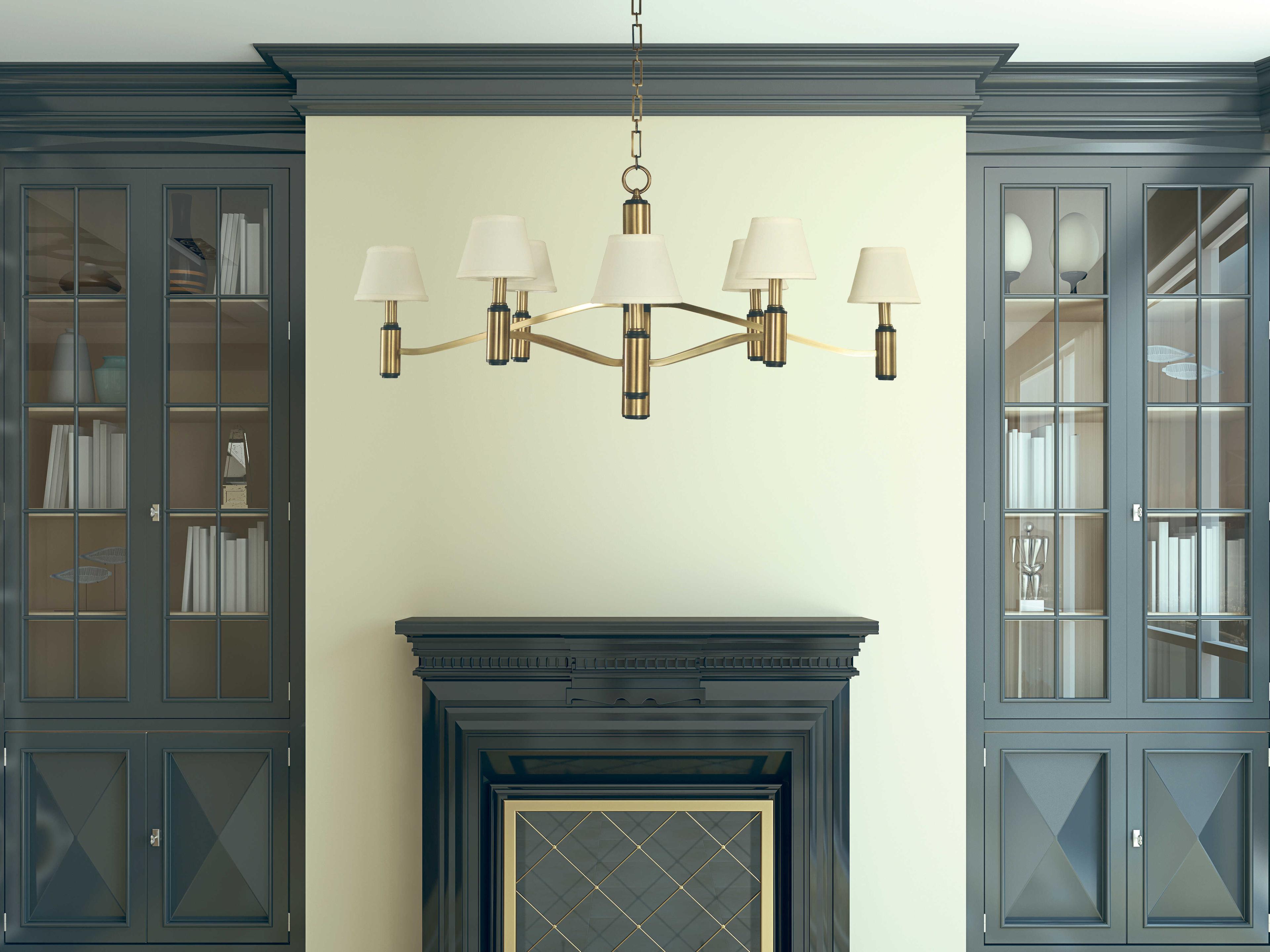 Framburg Hampton 8-Light Antique Brass Matte Black Candelabra Empire Chandelier