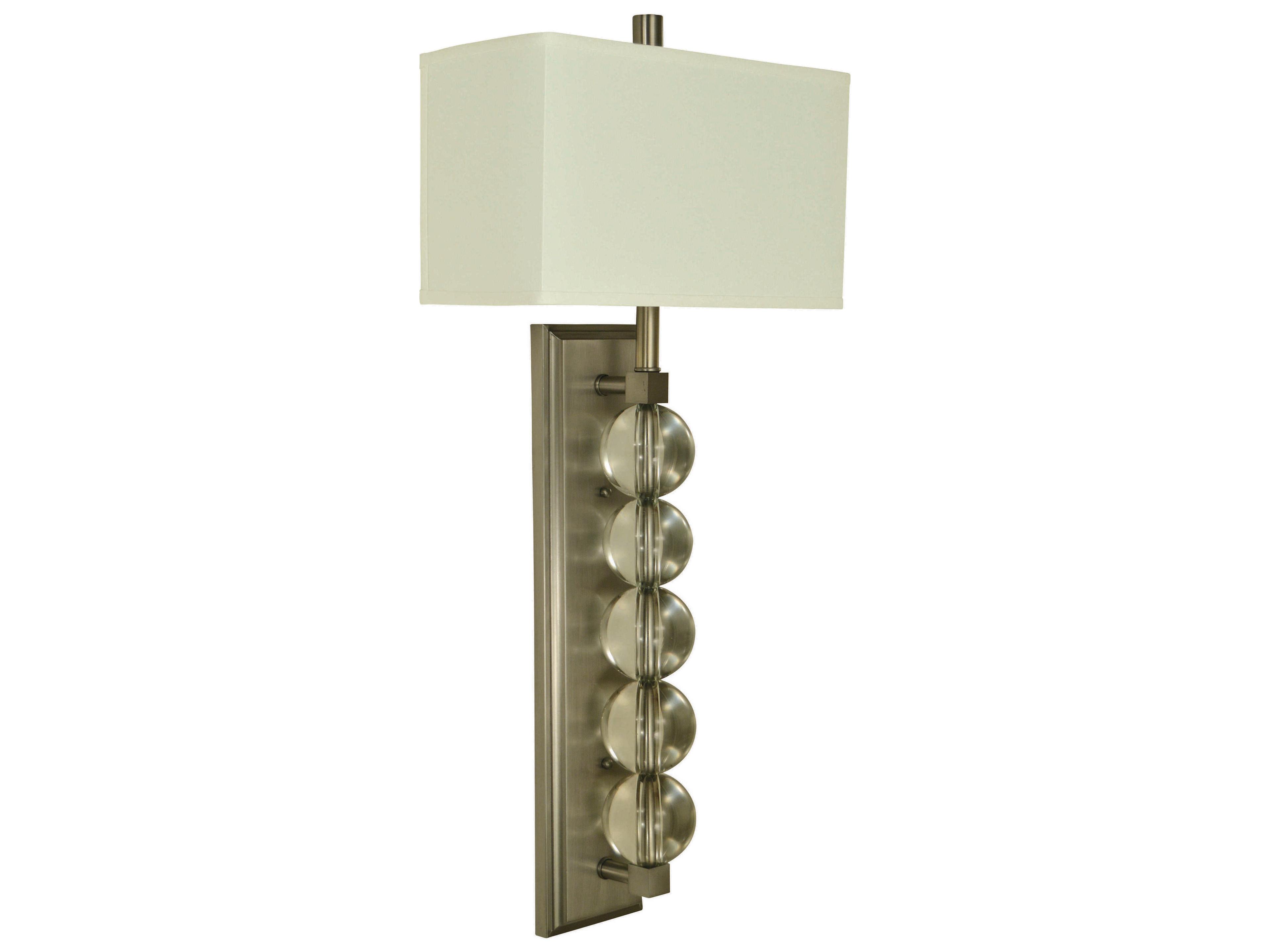 Framburg 2-Light Brushed Nickel Crystal Wall Sconce
