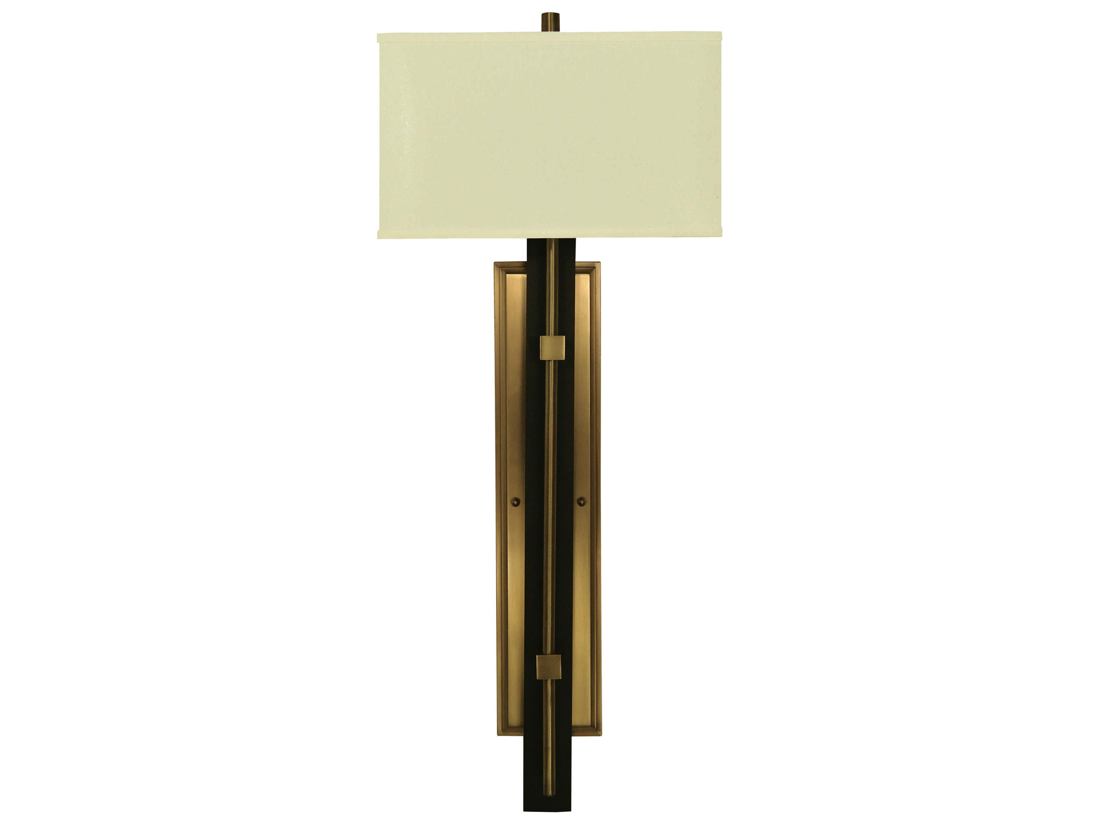 Framburg 2-Light Antique Brass Matte Black Wall Sconce