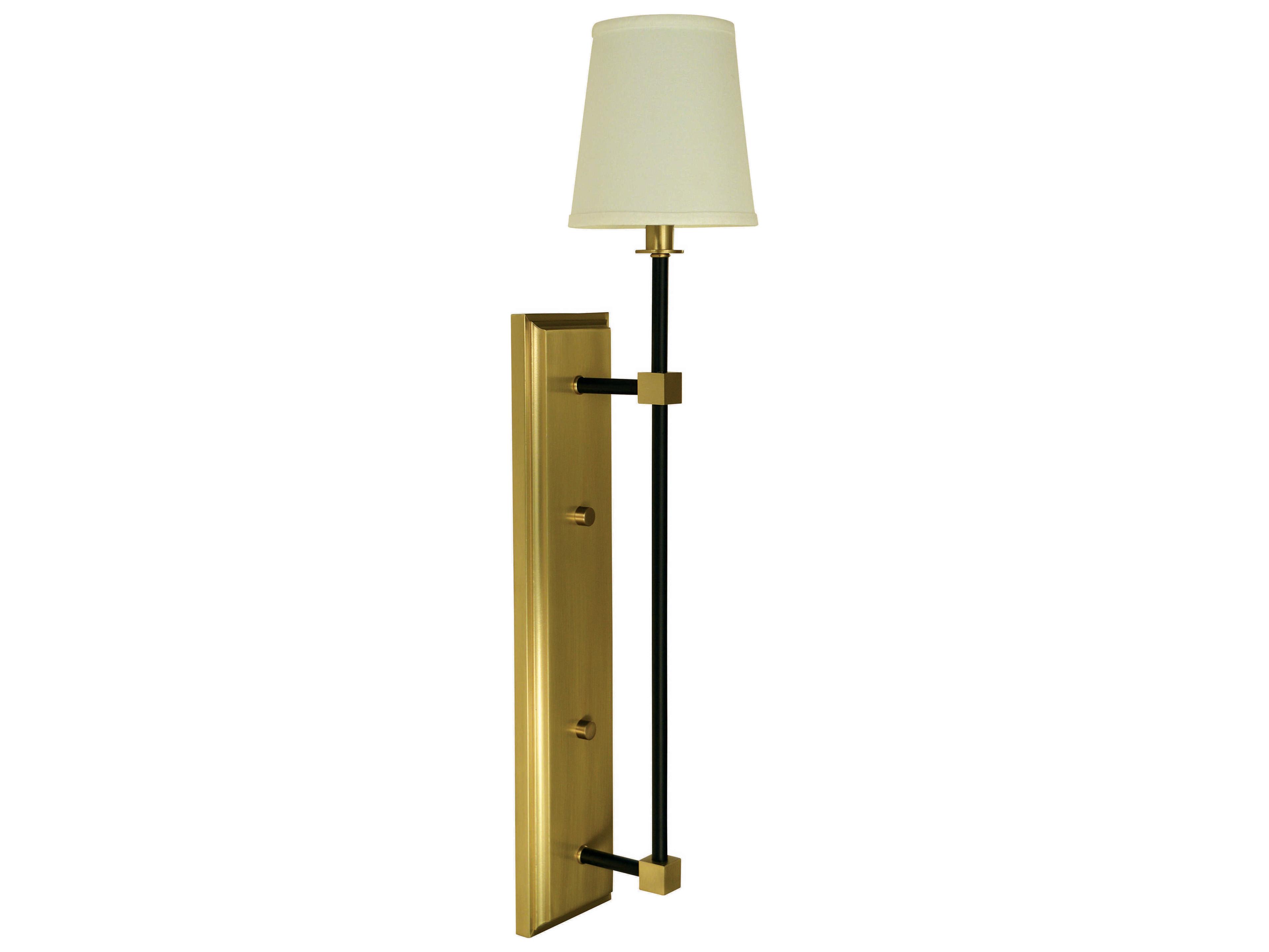 Framburg 1-Light Brushed Brass Matte Black Wall Sconce