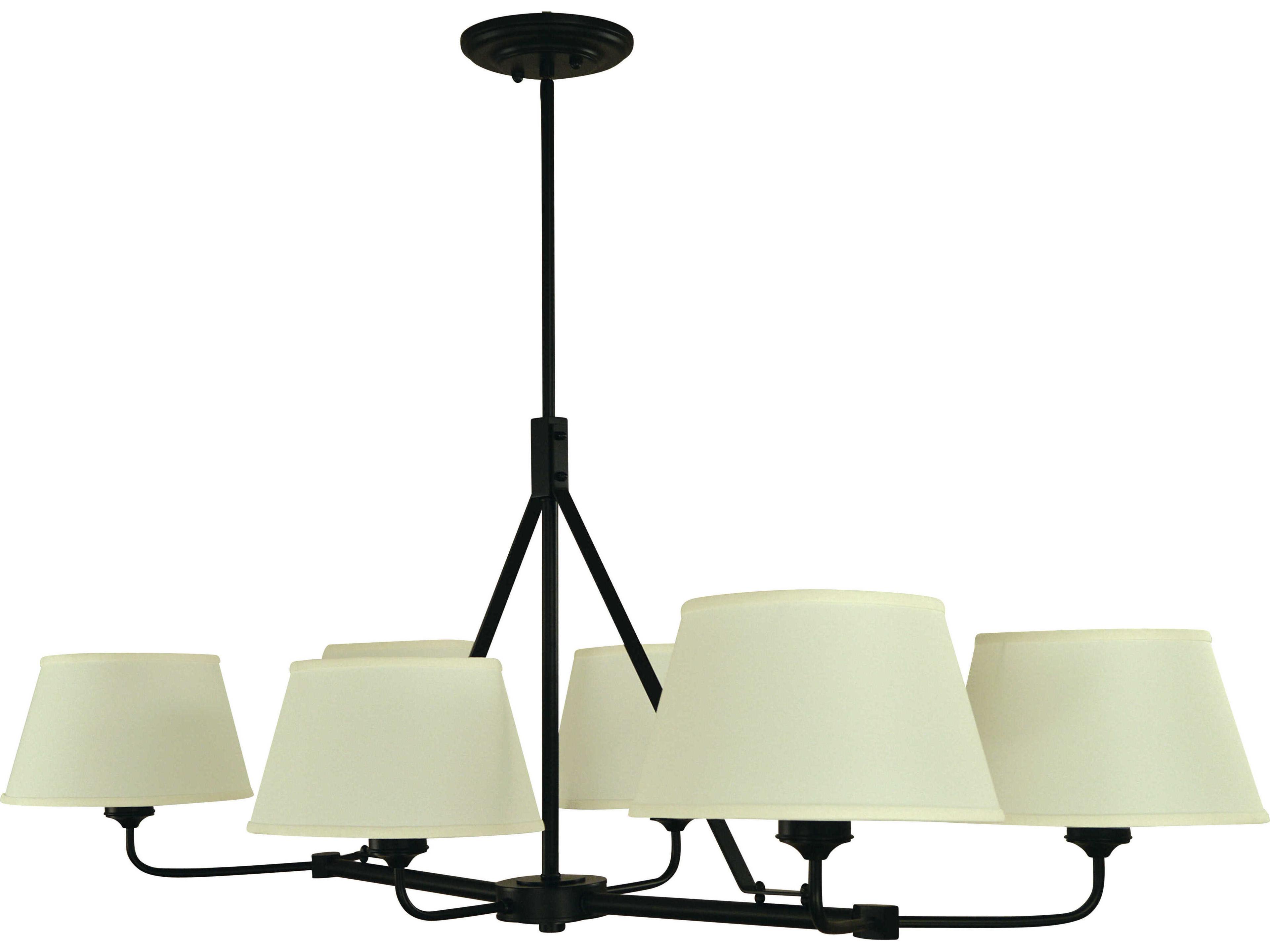 Milford 6-Light Matte Black Empire Island Pendant